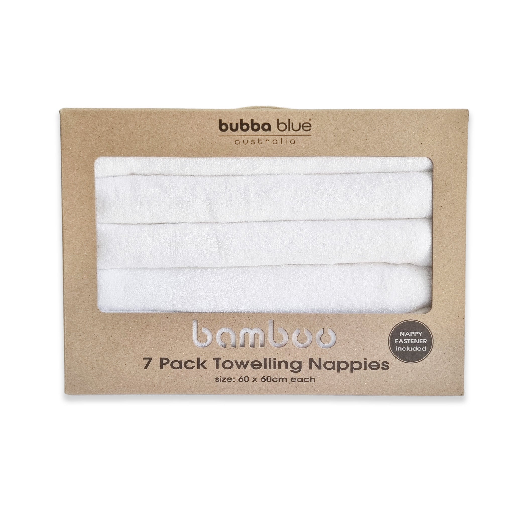 Organic Bamboo White 7-Pack Baby Nappies & Toweling Squares - Ultra Soft, Absorbent & Eco-Friendly for Newborns & Infants - Perfect for Diaper Changes, Burp Cloths & Gentle Skin Care
