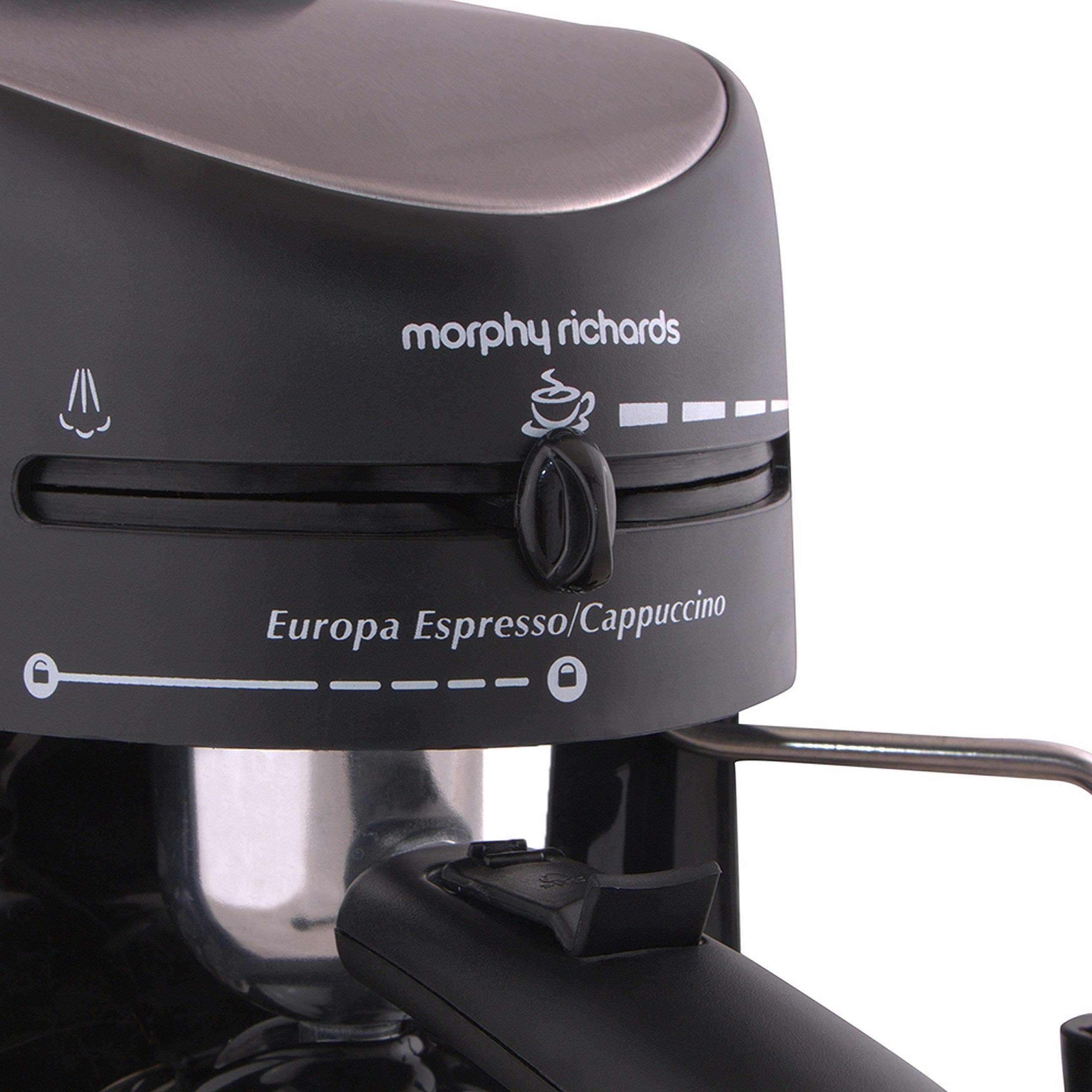Refurbished Morphy Richards New Europa 800W Coffee Maker - Black | Fast Brewing for Home, Office & Restaurant Use