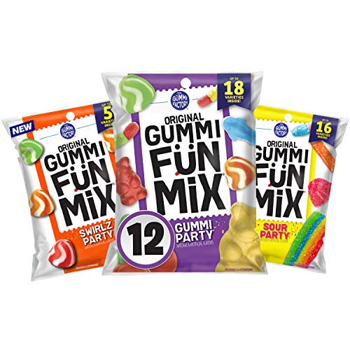Original Gummi Fun Mix Gummy Candy Snacks - Assorted Flavors (Gummi, Sour, Swirl'z) - 5 oz Pack of 12 - Perfect for Birthday Parties, Halloween Treats & Office Snacks