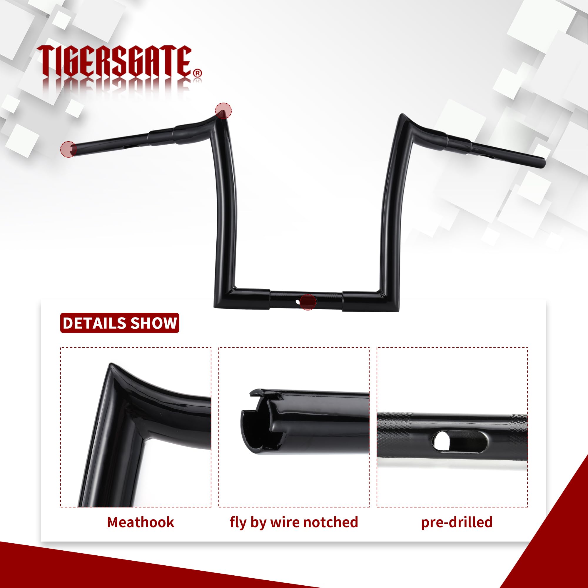 Gloss Black 1.5 Inch Fat Ape Hanger Handlebars - 16 Inch Rise - Easy Wiring - Compatible with Harley Davidson 2015-2023 Road Glide, Road Glide Special & Road Glide Ultra - Perfect for Custom Motorcycle Upgrades & Comfortable Long Rides
