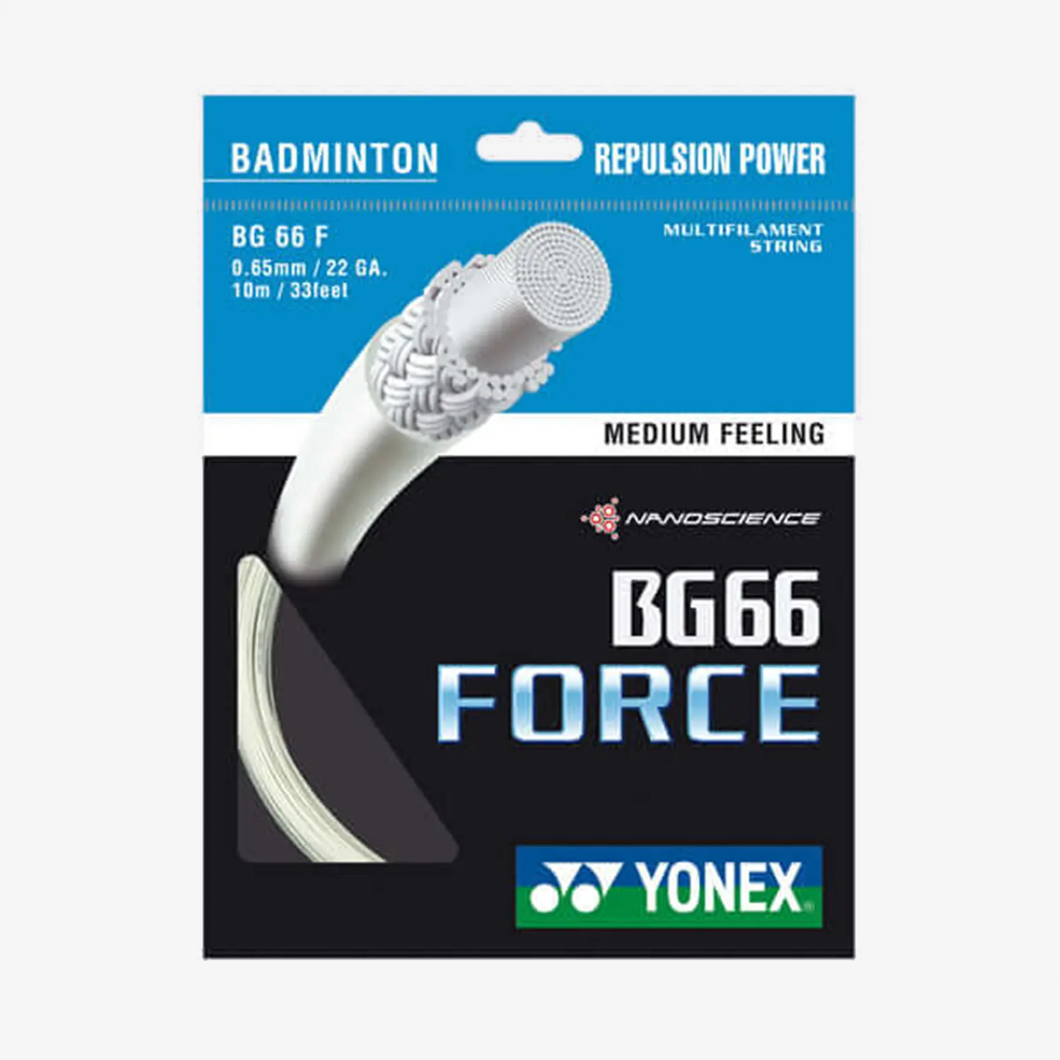Yonex BG 66 Force Badminton String - 10m Length, 3 Color Options | High Performance for Competitive Play & Training