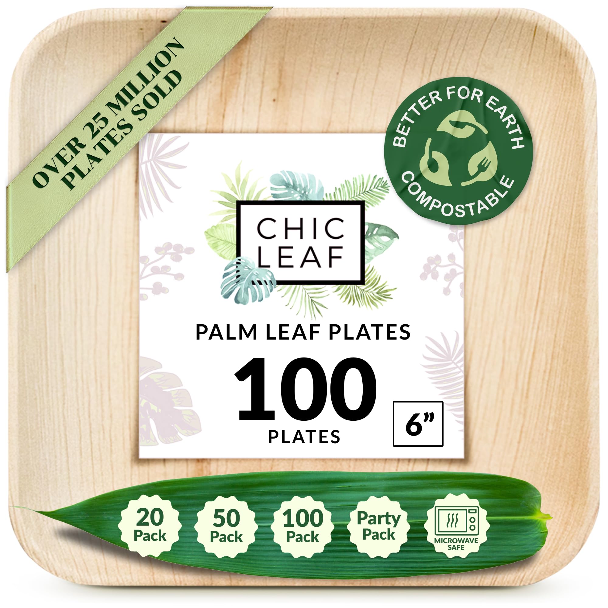 Eco-Friendly Compostable Palm Leaf Plates - 100 Pack 6