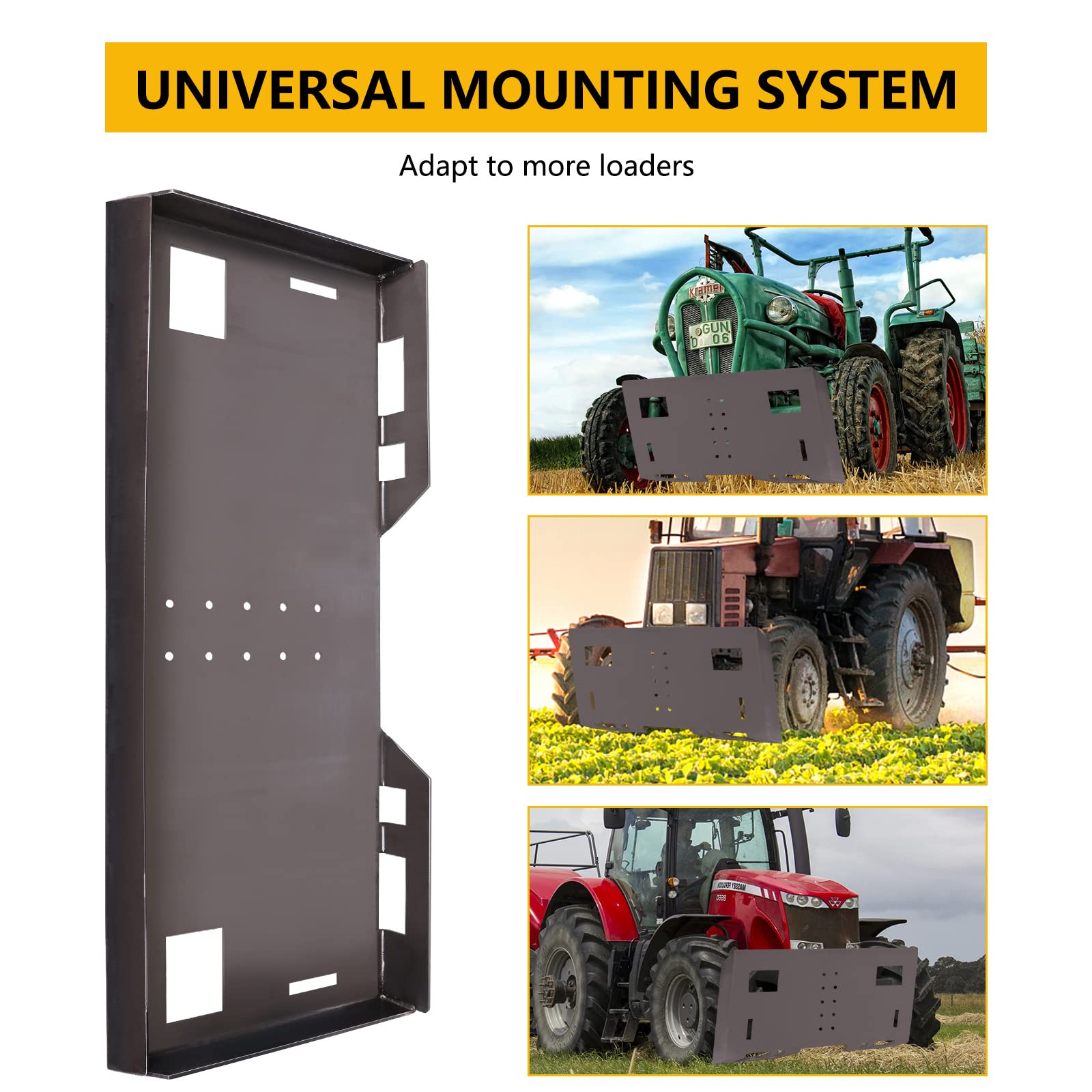 Universal Skid Steer Quick Attach Plate - 1/3