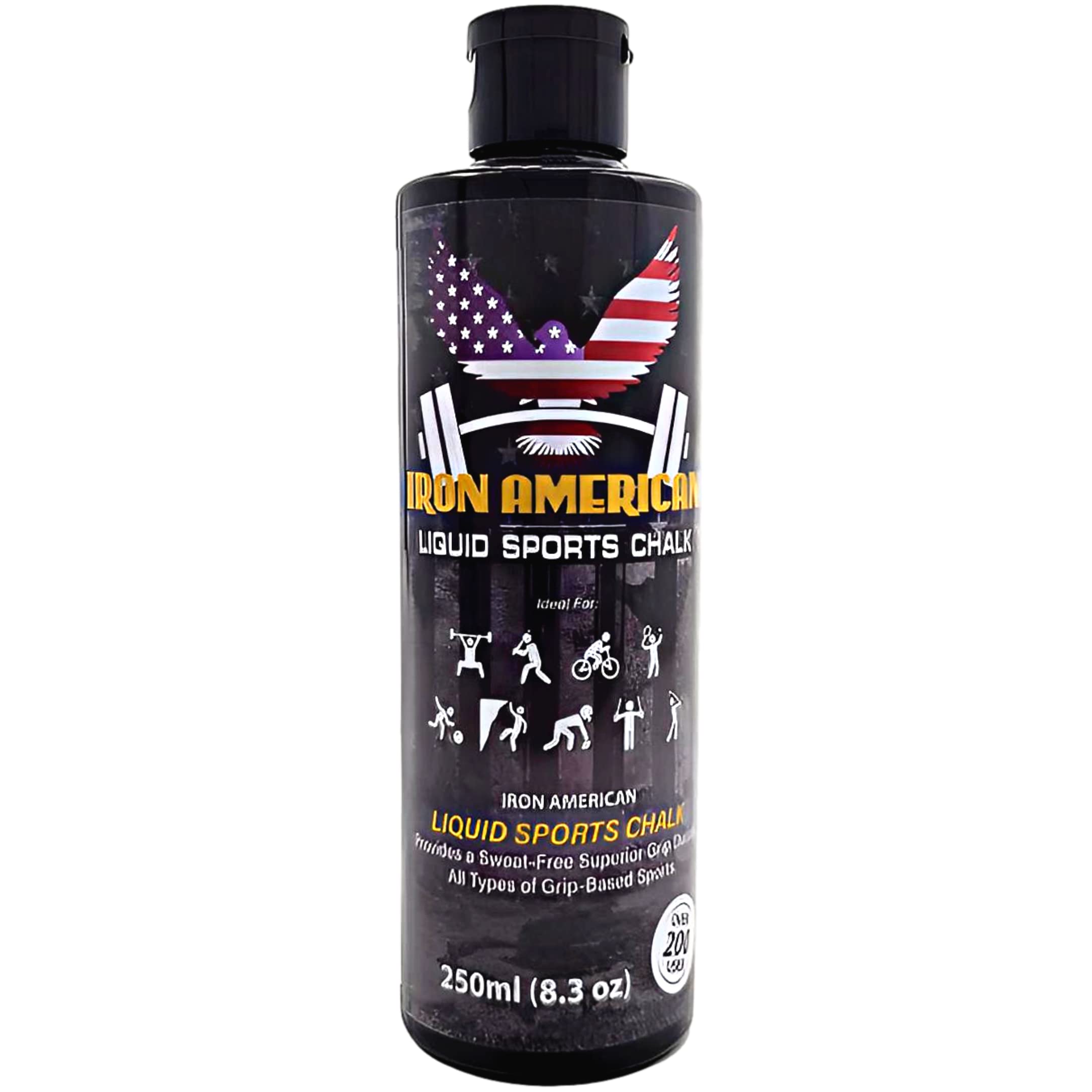 IRON AMERICAN Liquid Sports Chalk - Non-Messy Weightlifting Chalk for Strong Grip | Long Lasting Formula for Gym, Rock Climbing & Weight Training | Perfect for Travel & Competition Use