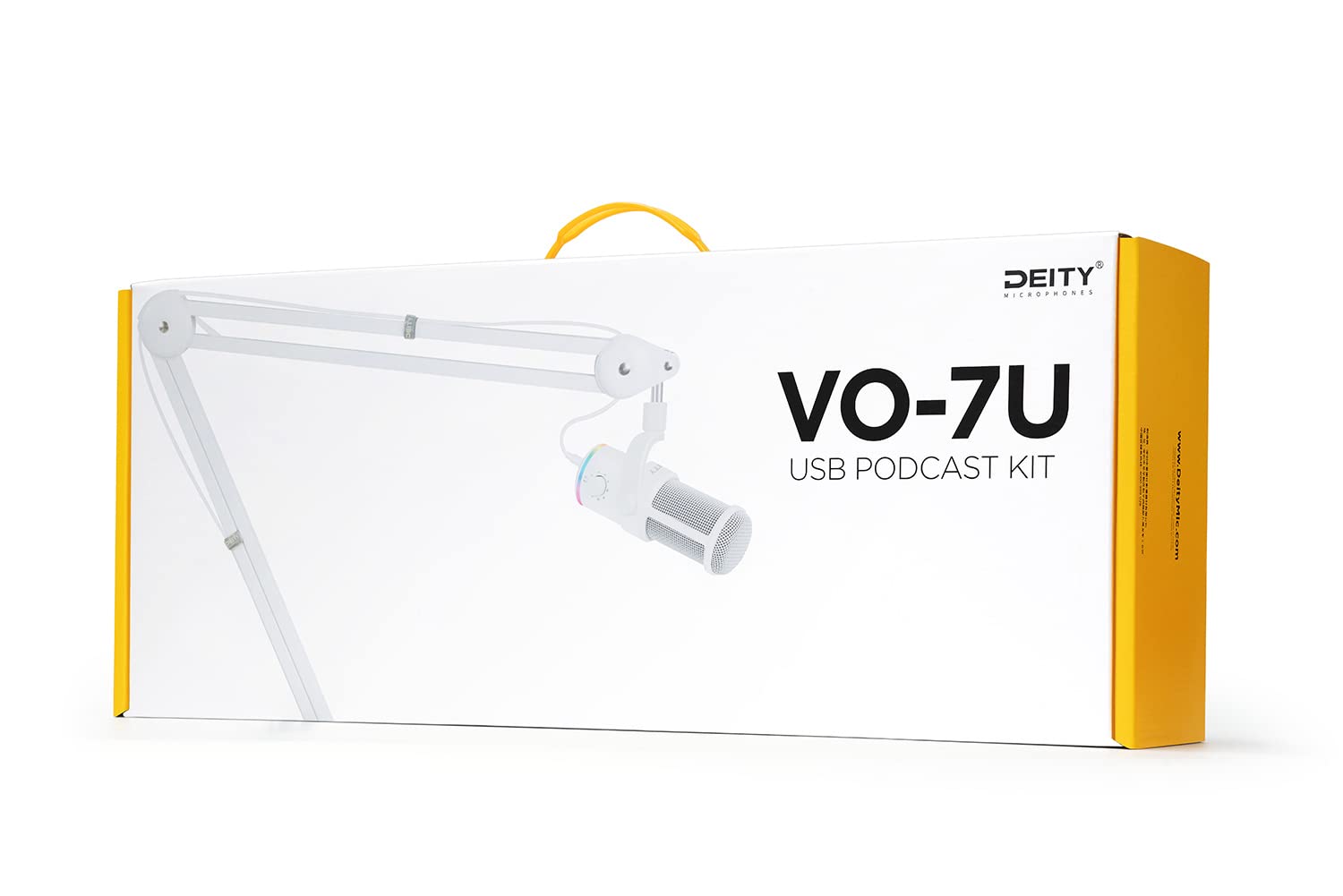 Deity VO-7U USB Dynamic Podcast Microphone with RGB Lighting - Professional Boom Arm Kit for Streaming, Gaming & YouTube (White) | Perfect for Home Studios, Podcasting & Live Broadcasts