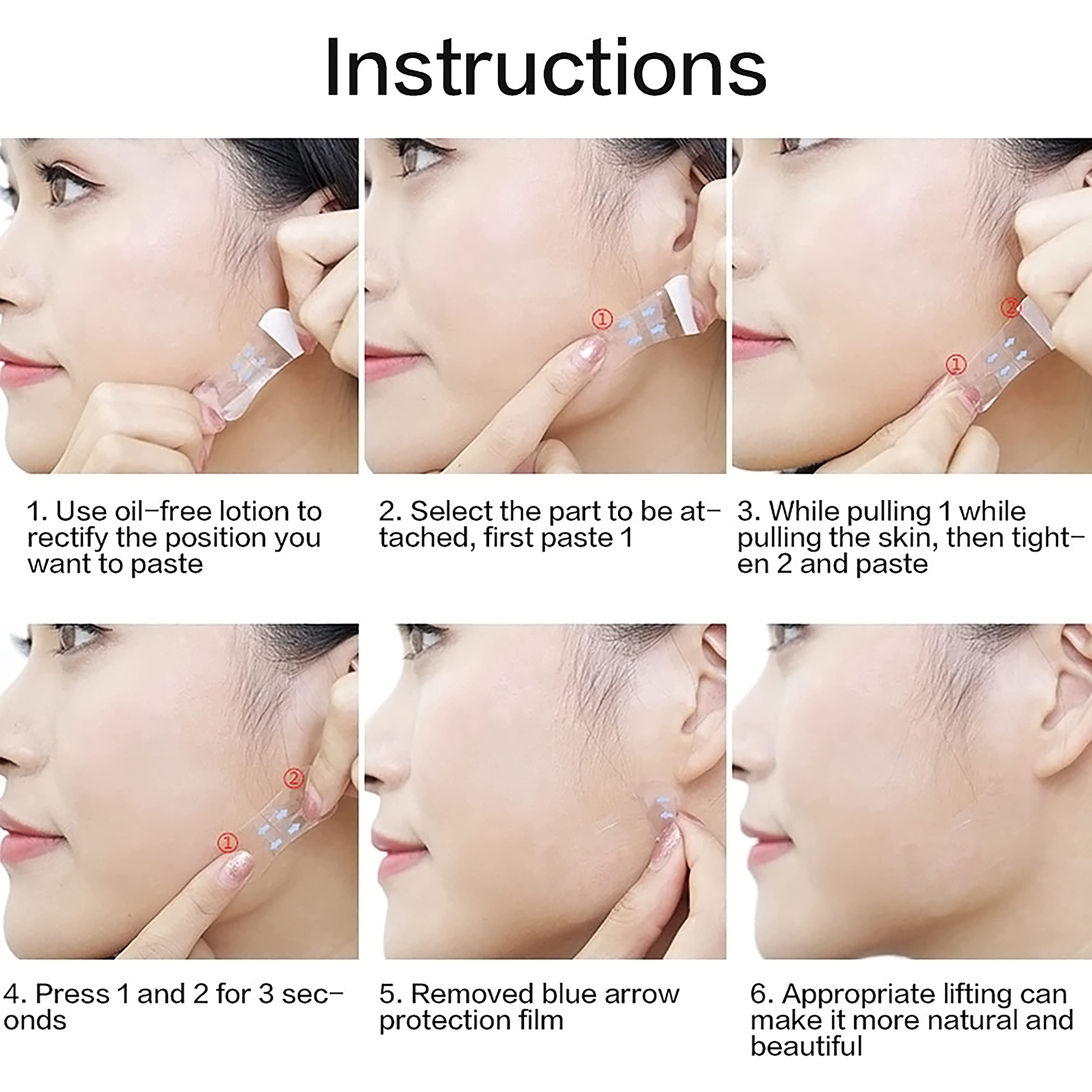 MAPPERZ Instant Face Lift Tape - Invisible Waterproof Elastic Wrinkle Lifting Stickers (40 PCS) | Face & Neck Tightening Patches for Double Chin Reduction | Perfect for Makeup, Special Events & Daily Anti-Aging Care