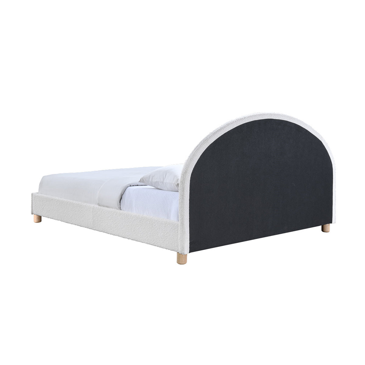 Archie Boucle King Size Bed Frame - White Upholstered Platform Bed with Headboard | Perfect for Master Bedroom, Guest Room & Modern Home Decor