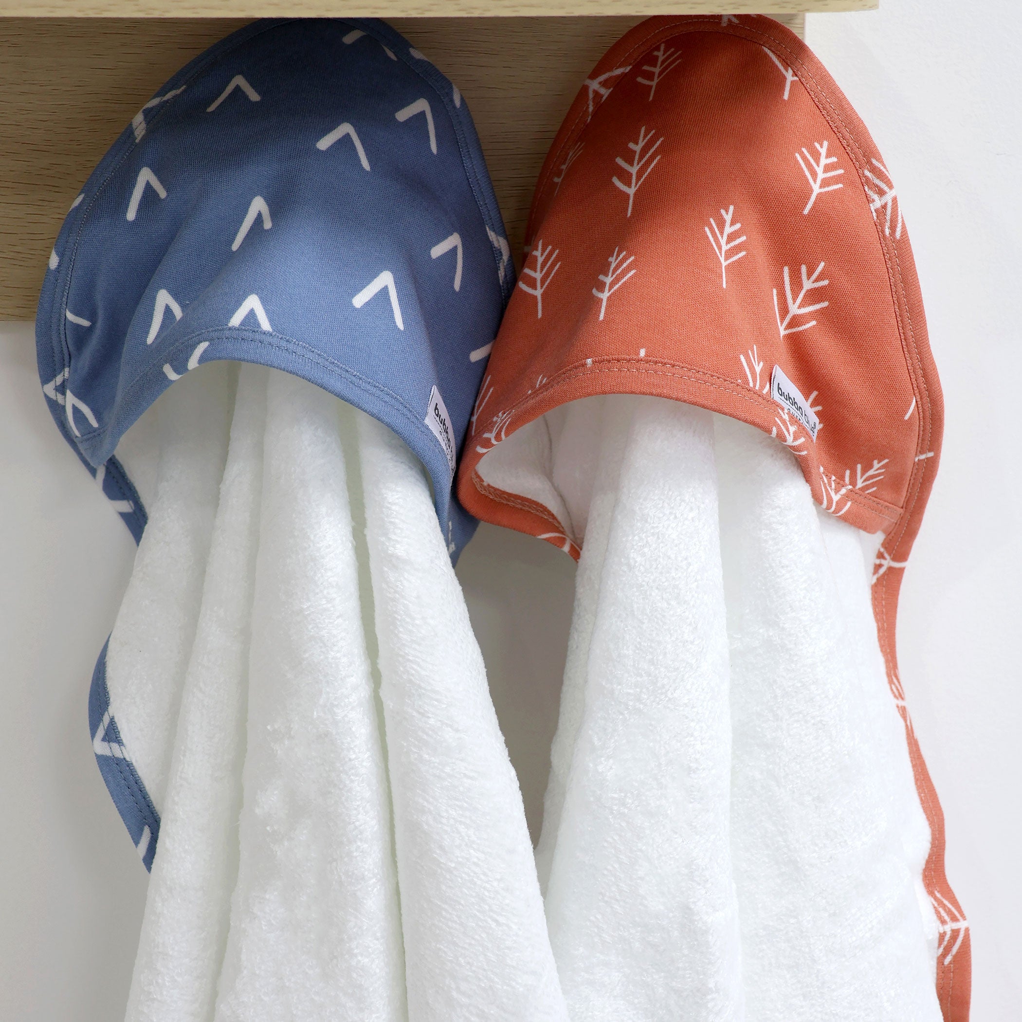 Premium Nordic 2-Pack Hooded Towel Set - Soft Absorbent Denim & Clay Colors - Perfect for Beach, Pool, Spa & Baby Bath Time