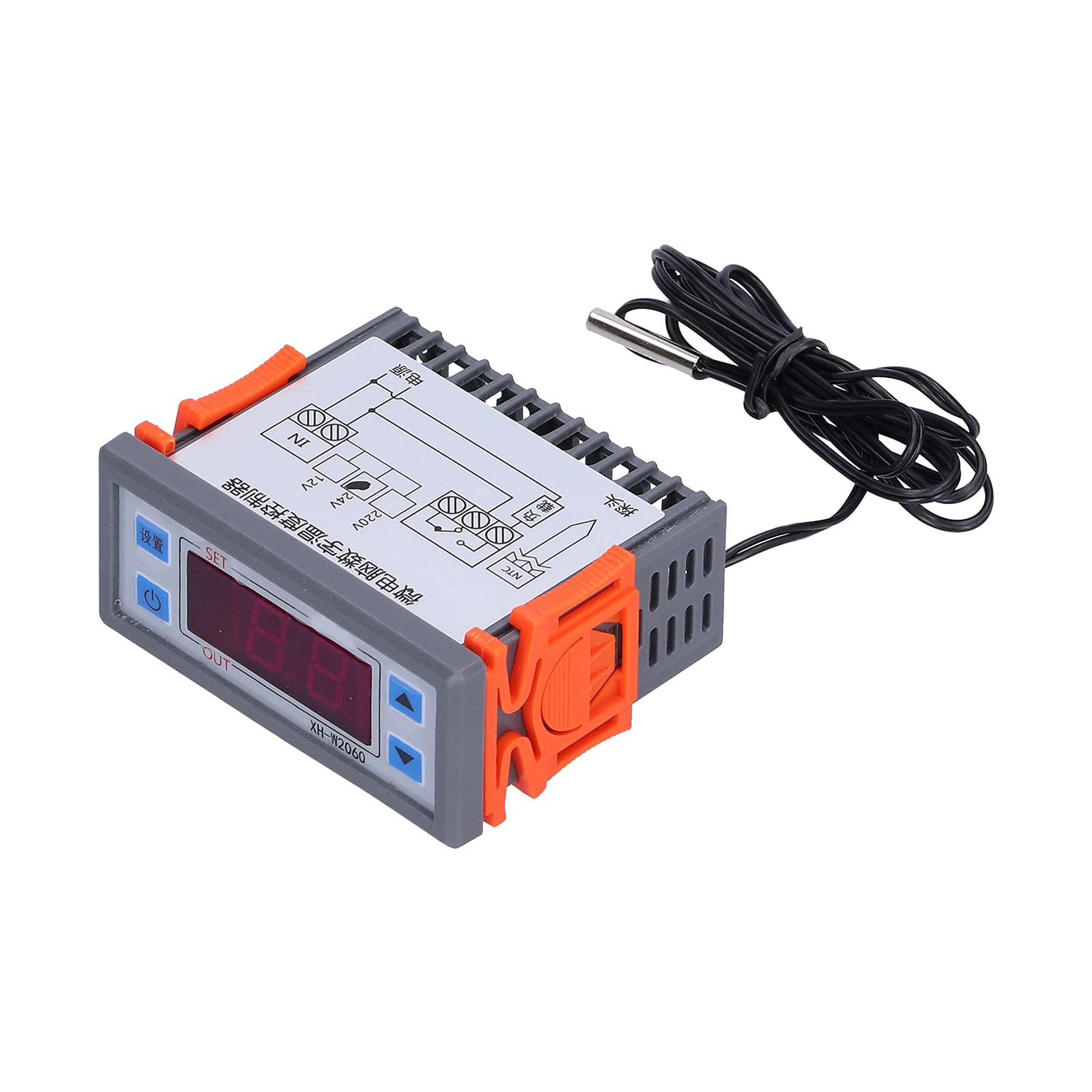Digital Thermostat Controller XH-W2060 - 24V Microcomputer Temperature Control Switch for Refrigeration, HVAC & Home Brewing | Precise Cooling & Heating Regulation for Freezers, Wine Coolers & DIY Projects