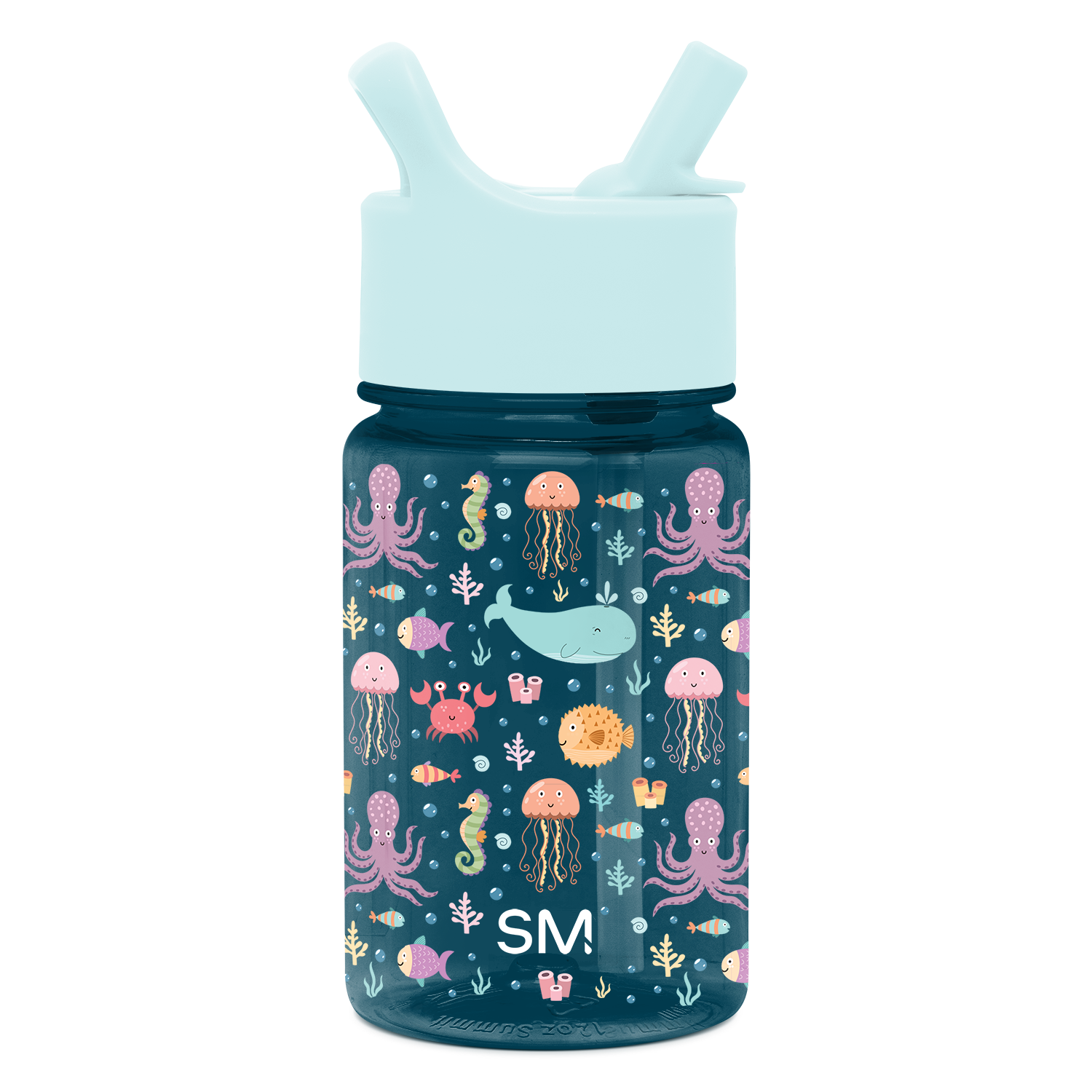 Summit Kids Plastic Water Bottle with Straw Lid - BPA Free Leak Proof Water Bottle for School, Sports & Outdoor Activities - Ideal for Boys and Girls Ages 3-12