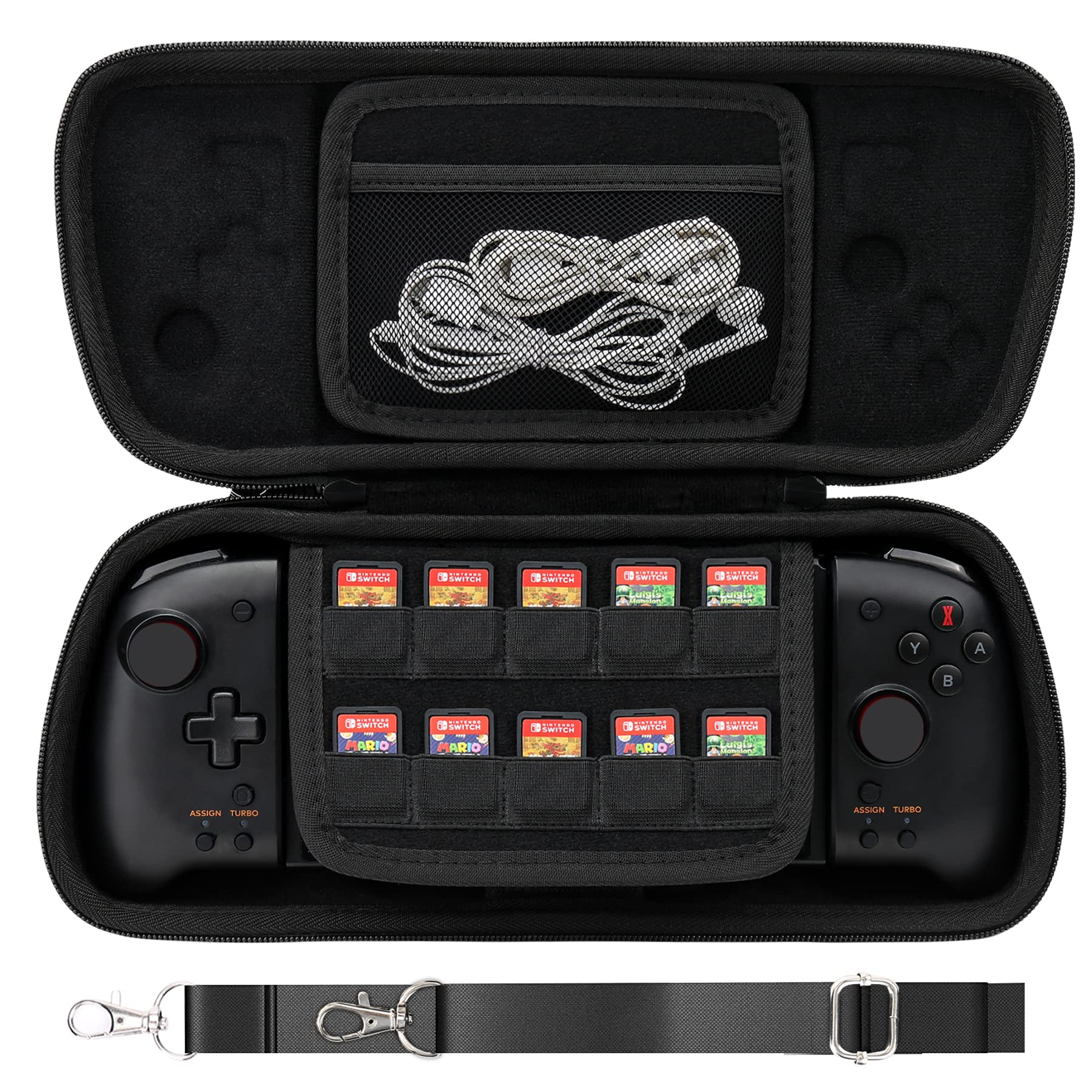 Aenllosi Hard Travel Case for Hori Nintendo Switch Split Pad Pro Controller - Protective Storage Cover for Handheld Gaming - Durable Black Case for Travel & Home Use