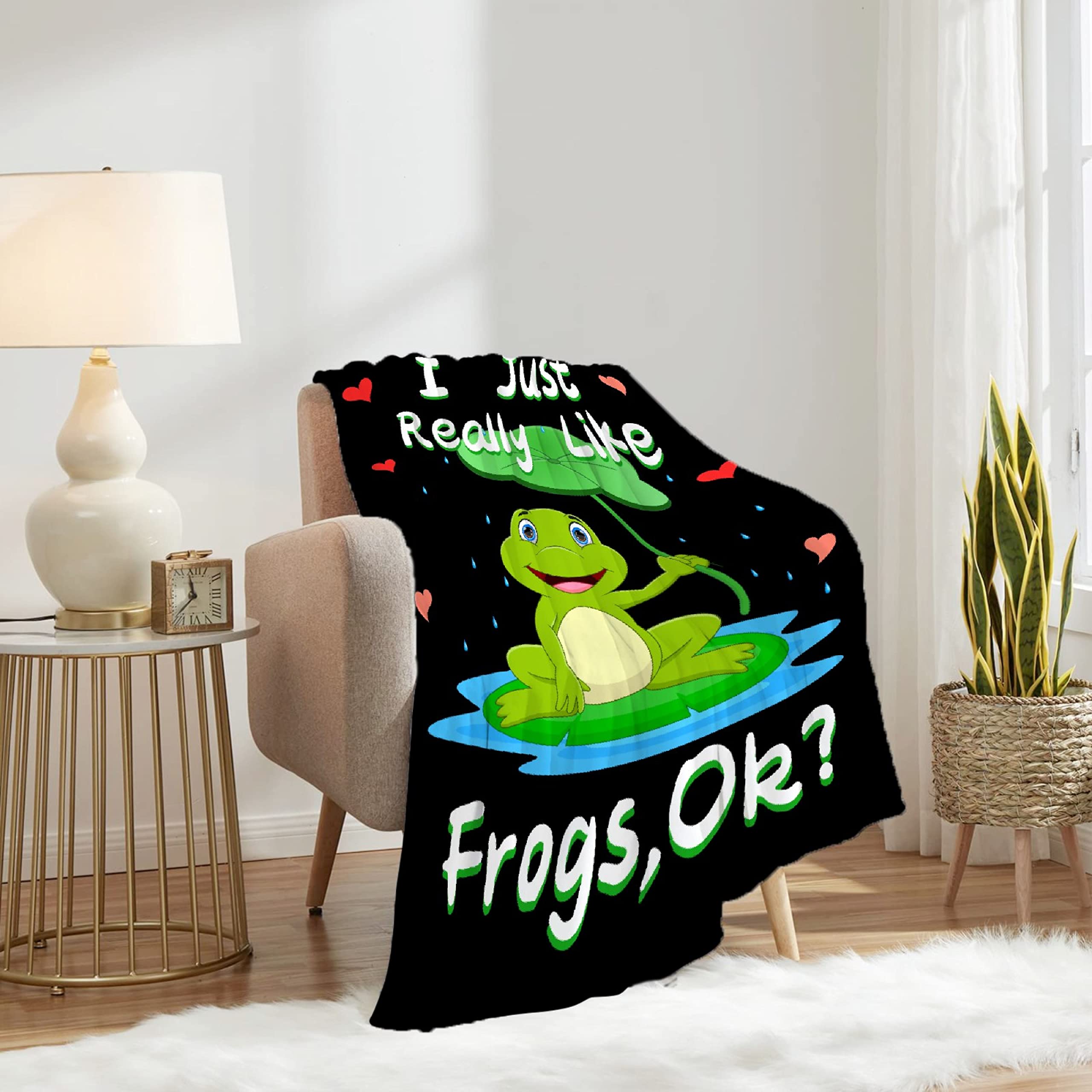 Ultra Soft Cozy Frog Print Flannel Fleece Blanket 120