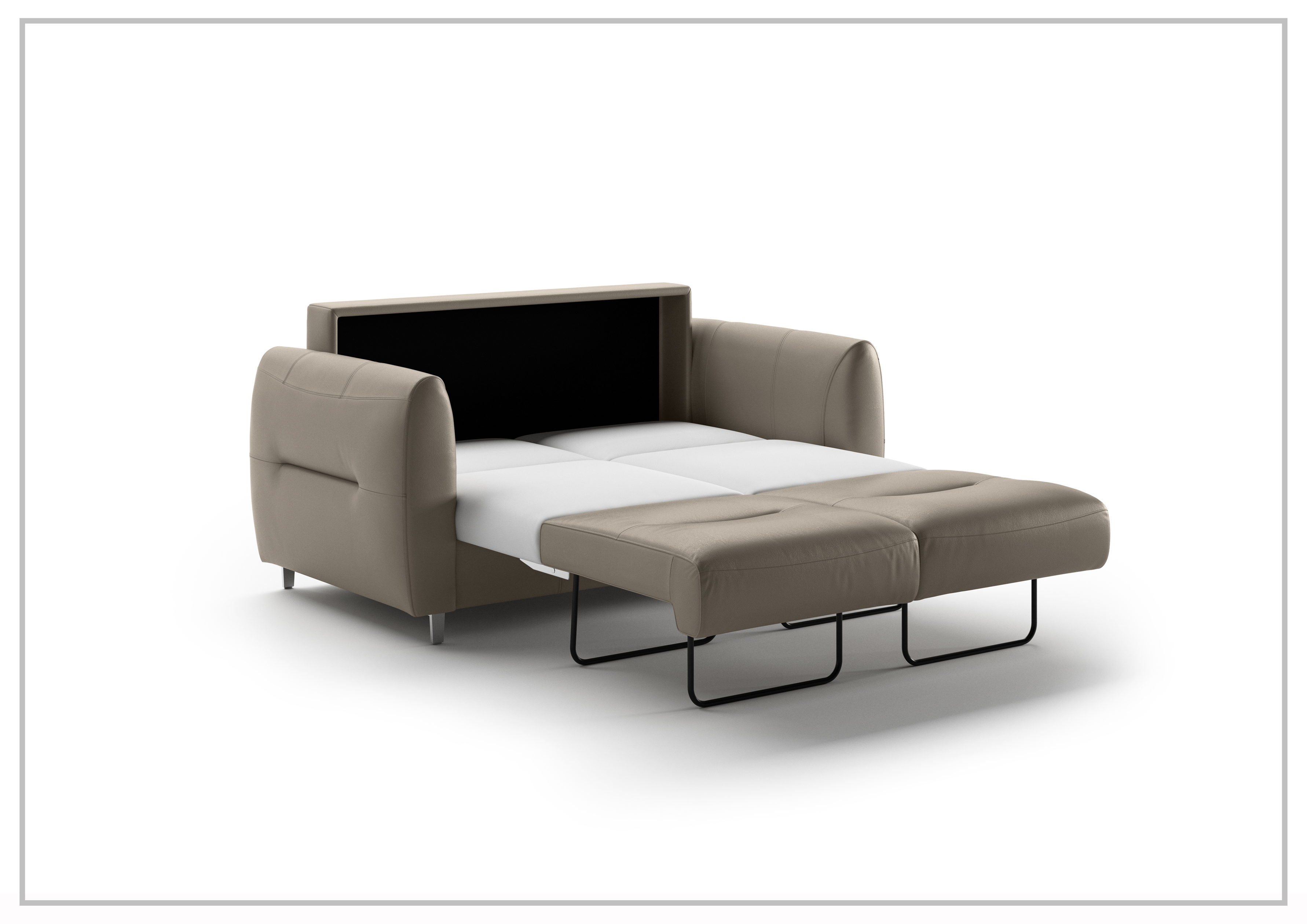 Luonto Jamie 2 Seater Leather Loveseat Sleeper Sofa Bed - Queen Size Convertible Couch for Small Spaces - Perfect for Living Room, Guest Room & Studio Apartments