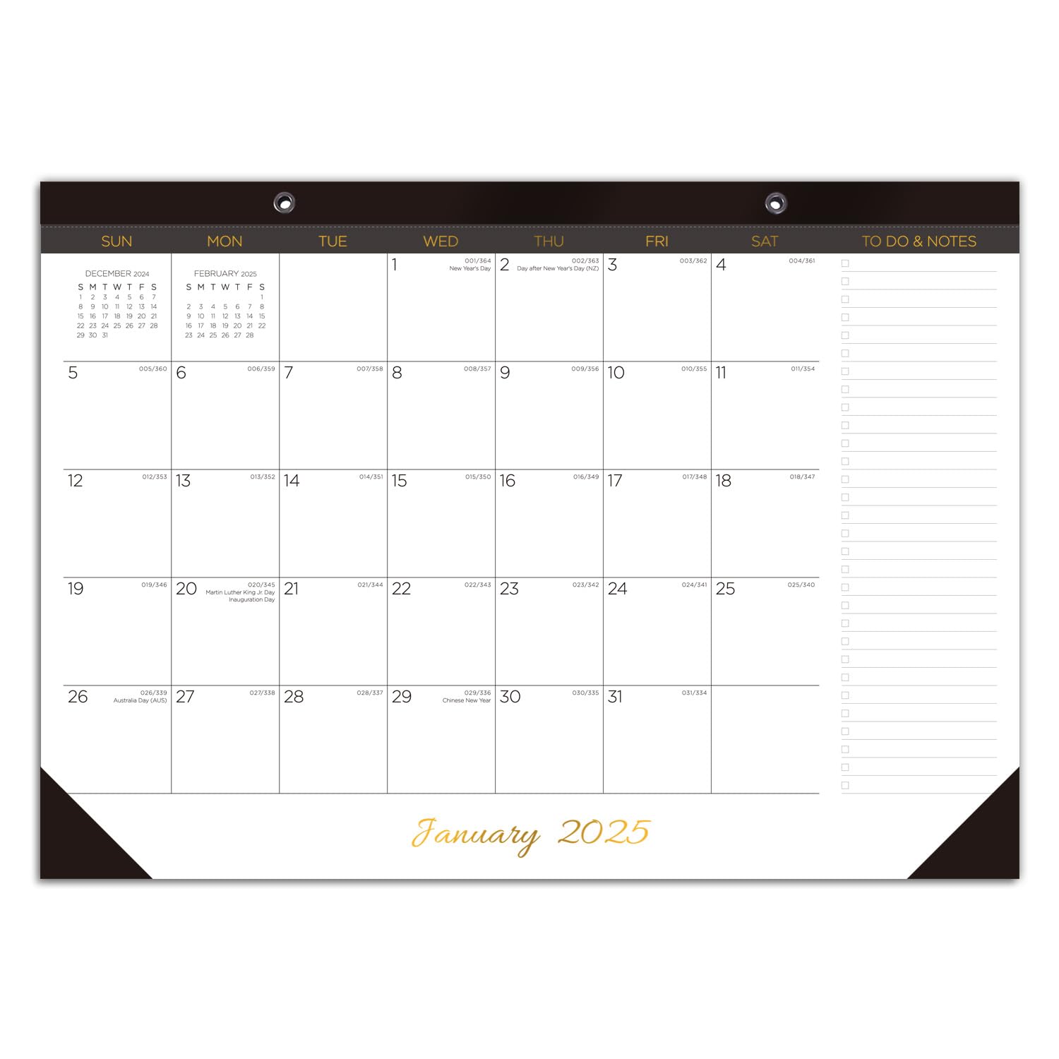 2025 Desk Calendar - 12 Month Large Planner from January to December 2025 | 17