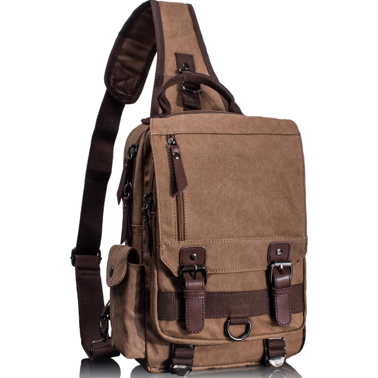 Vintage Canvas Crossbody Bag for Men & Women - Retro Messenger Sling Shoulder Bag, Satchel Purse for Travel, Work & Daily Use
