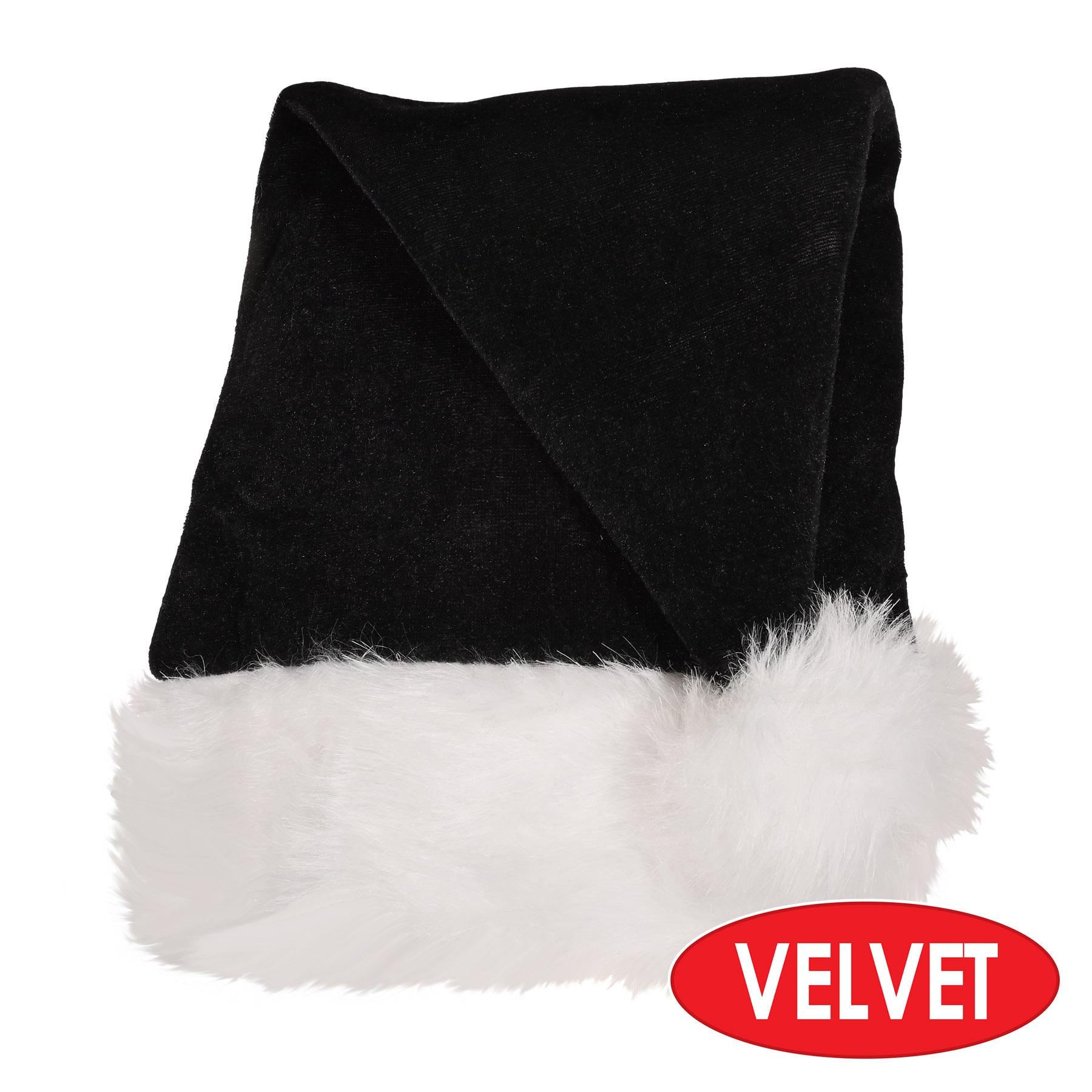 12 Pack Beistle Black Santa Hat - Festive Christmas Party Hats for Adults & Kids - Perfect for Holiday Parties, Cosplay, and Christmas Photos