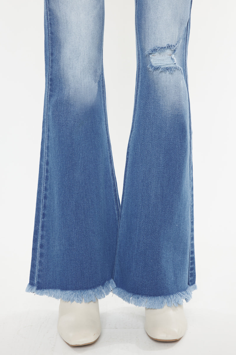 Sian High Rise Flare Jeans for Women - Vintage 70s Inspired Stretch Denim Pants - Perfect for Casual Outfits, Date Nights & Retro Fashion Looks