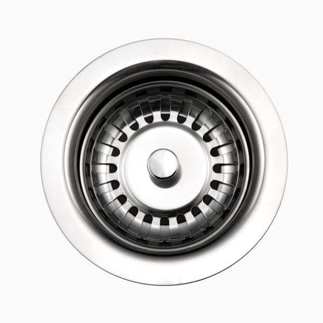 Houzer 3-1/2 Inch Basket Strainer in Antique Satin Finish - Model 190-9180 PS | Durable Kitchen Sink Drain Filter for Food Waste & Debris Protection