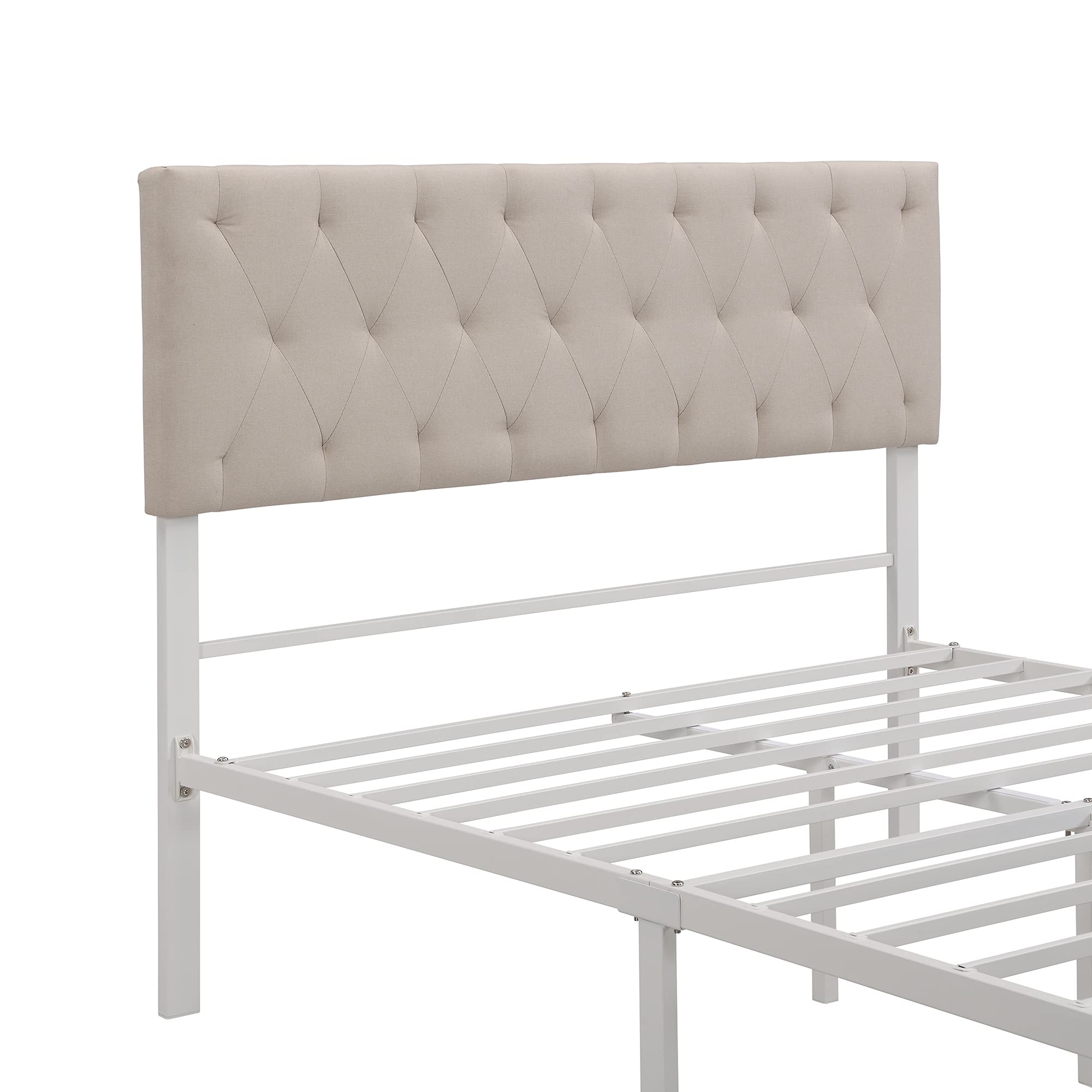 Kids Metal Storage Bed with Large Drawer - Full Size Platform Bed Frame No Box Spring Needed, Beige | Space-Saving Bedroom Solution for Children's Rooms & Small Spaces