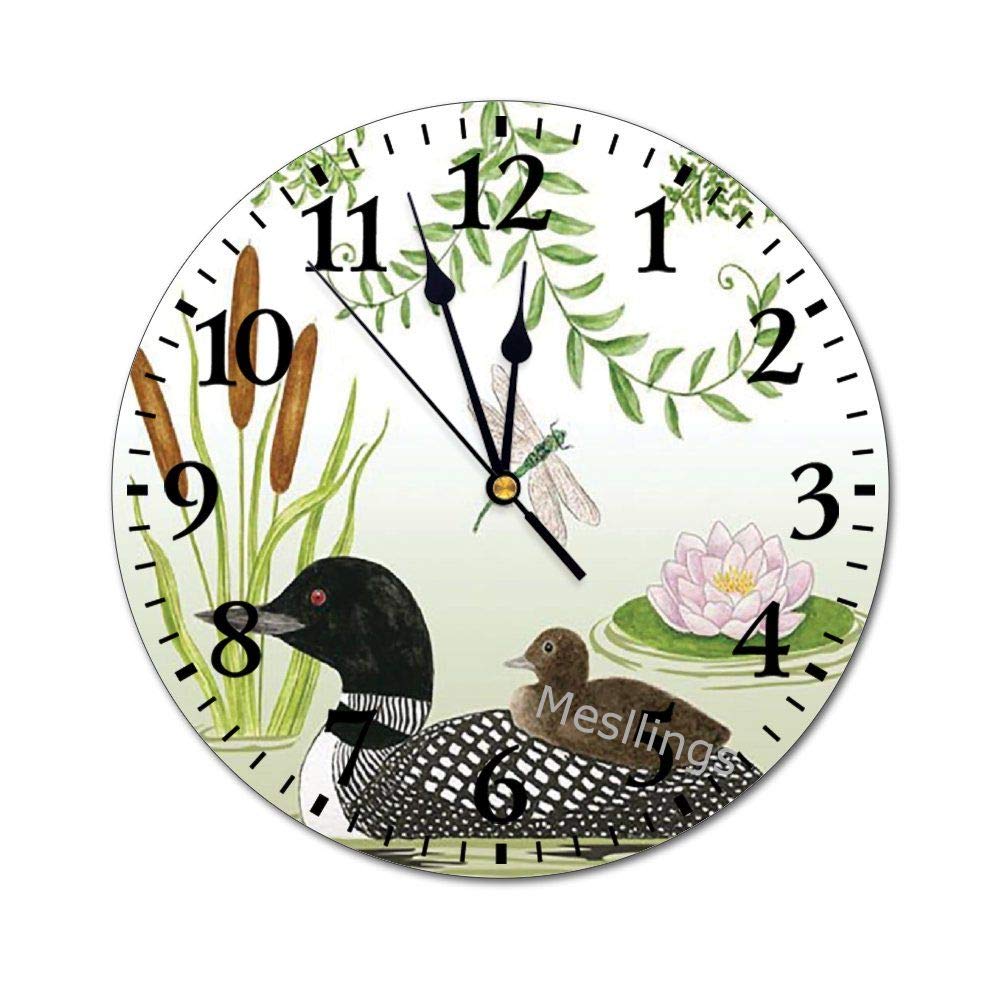 Loon Lake Design Round Wall Clock - Vintage Printed Wall Decor for Kitchen, Office, Living Room - Silent Non-Ticking Hanging Clock for Home & Office Decor | Perfect for Rustic, Farmhouse & Cabin Style Interiors