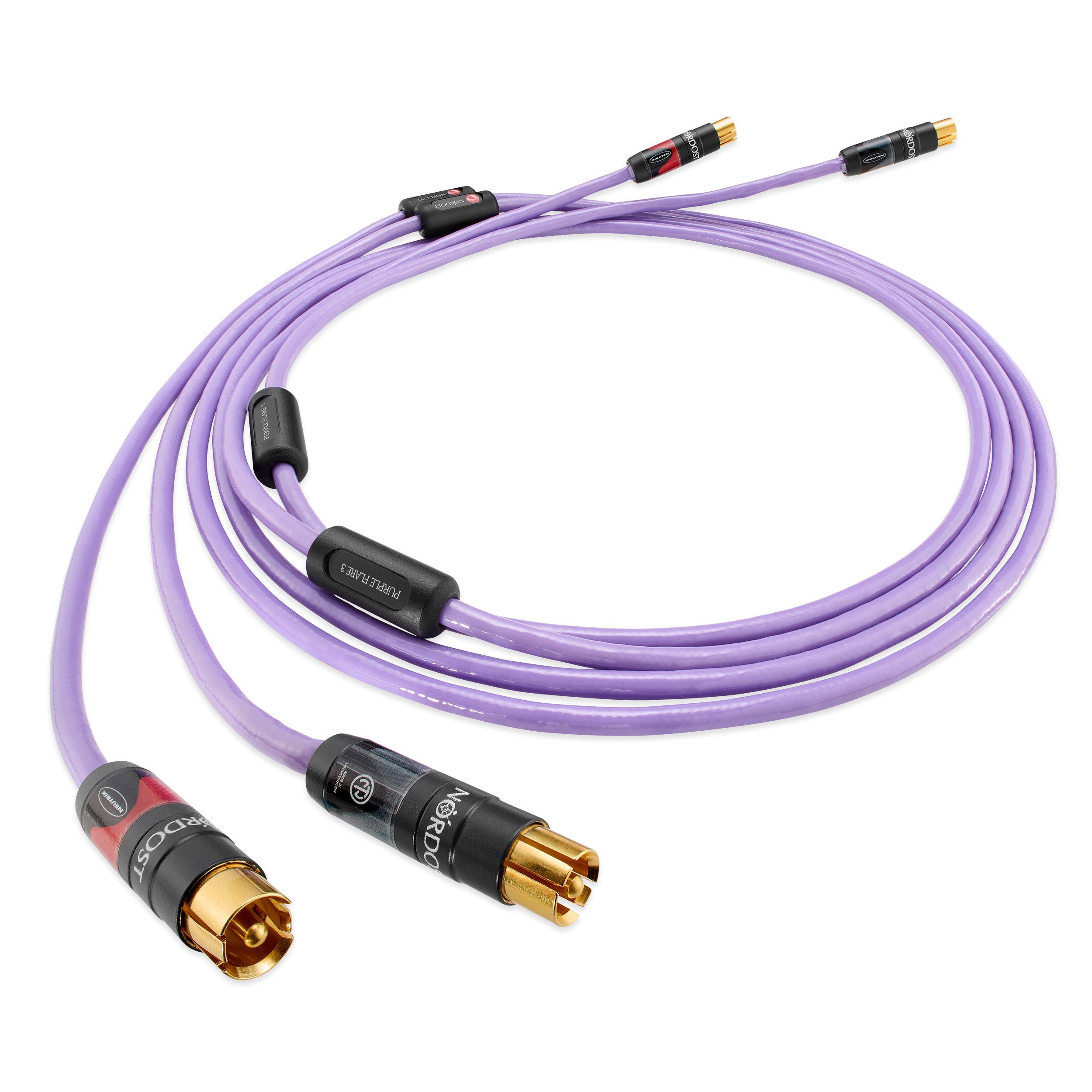 Nordost Leif 3 Purple Flare 3 Analog Audio Interconnect Cables - High-Performance RCA Cables for Home Theater & Hi-Fi Systems