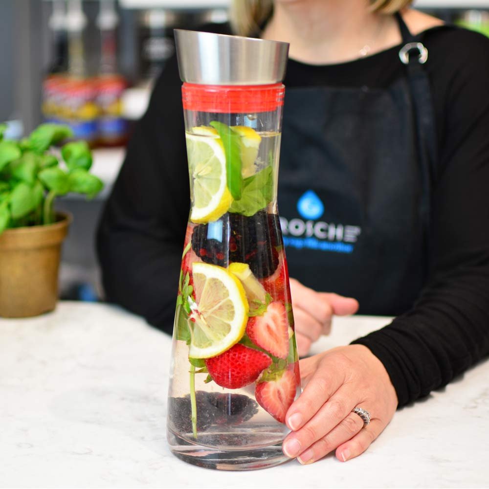 Grosche Rio - 1000ml (32 Oz) Glass Pitcher with Lid - Clear Juice & Infused Water Pitcher - BPA-Free Drink Dispenser for Lemonade, Iced Tea & Fruit Infusions - Perfect for Parties, Kitchen & Dining