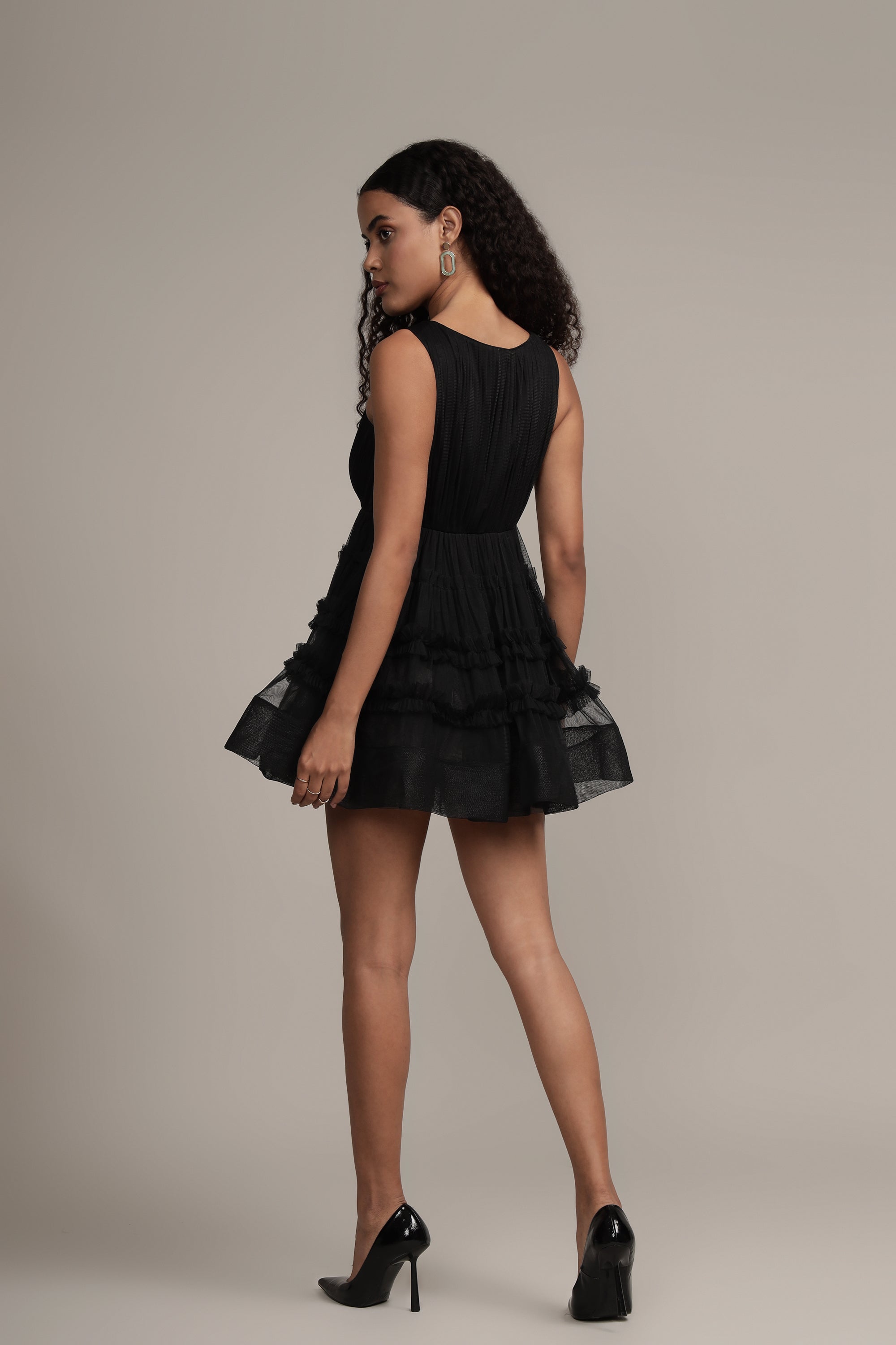 Ivy Black Tulle Mini Dress - Elegant Party & Evening Wear for Women | Perfect for Weddings, Prom, Cocktail Dresses & Special Occasions