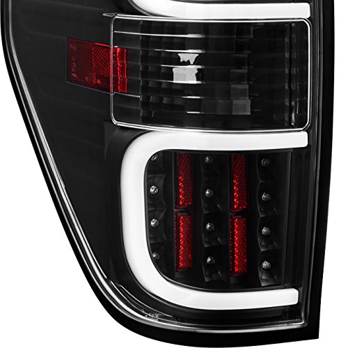 AKKON Black LED Tube Tail Lights Brake Lamps for 2009-2014 Ford F150 Pickup Truck - Left & Right Pair Set - Enhanced Visibility & Style for Night Driving & Off-Road Adventures