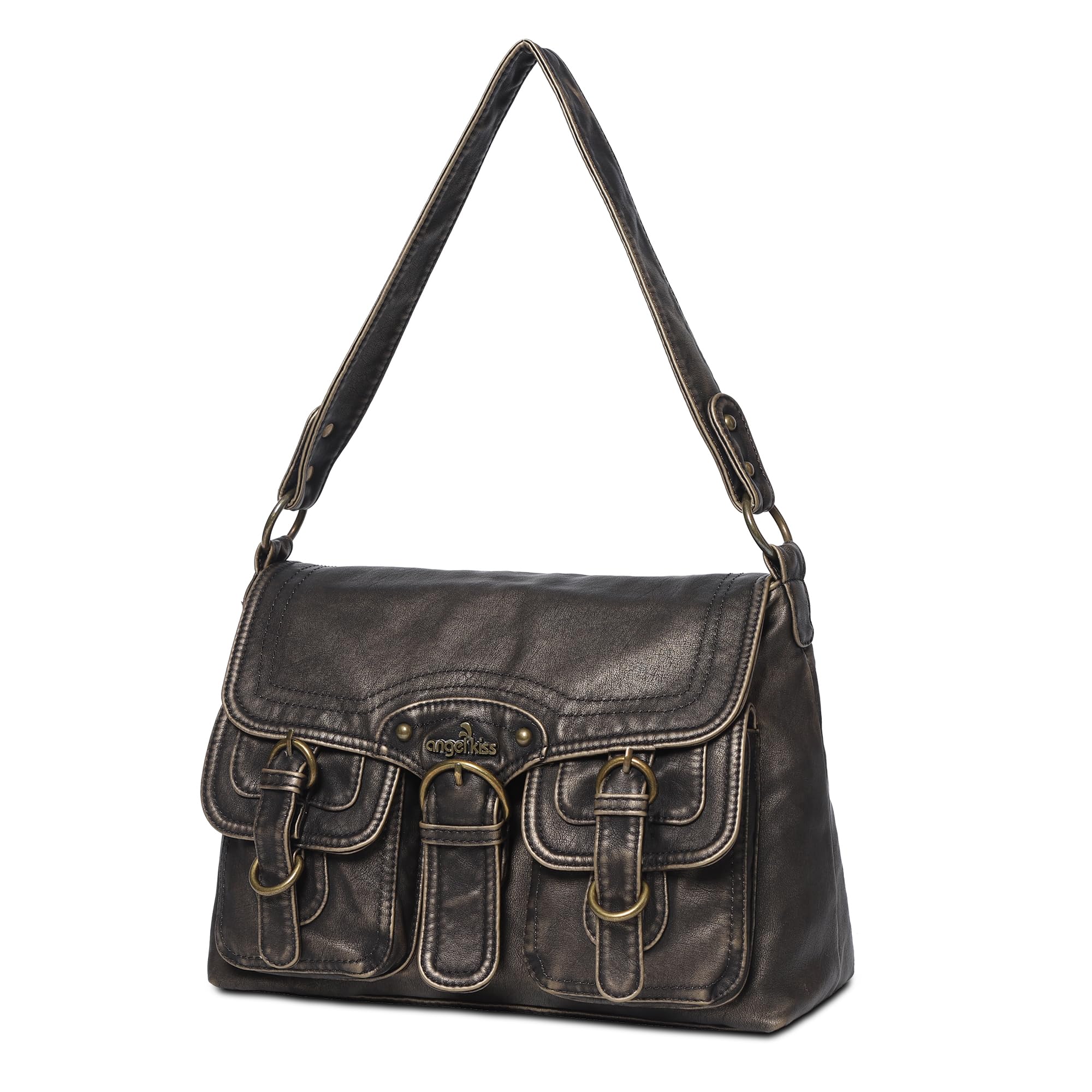 Angel Kiss Women's Vegan Leather Hobo Purses - Crossbody, Tote & Satchel Handbags for Work, Travel & Everyday Use