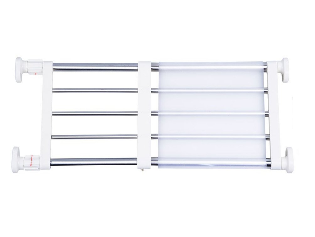 BAOYOUNI Expandable Closet Organizer - Adjustable Tension Shelf for Wardrobe, DIY Clothes Rack & Space Saver (15.75-23.62 Inches, Ivory) - Perfect for Bedroom Storage, Closet Organization & Small Space Solutions