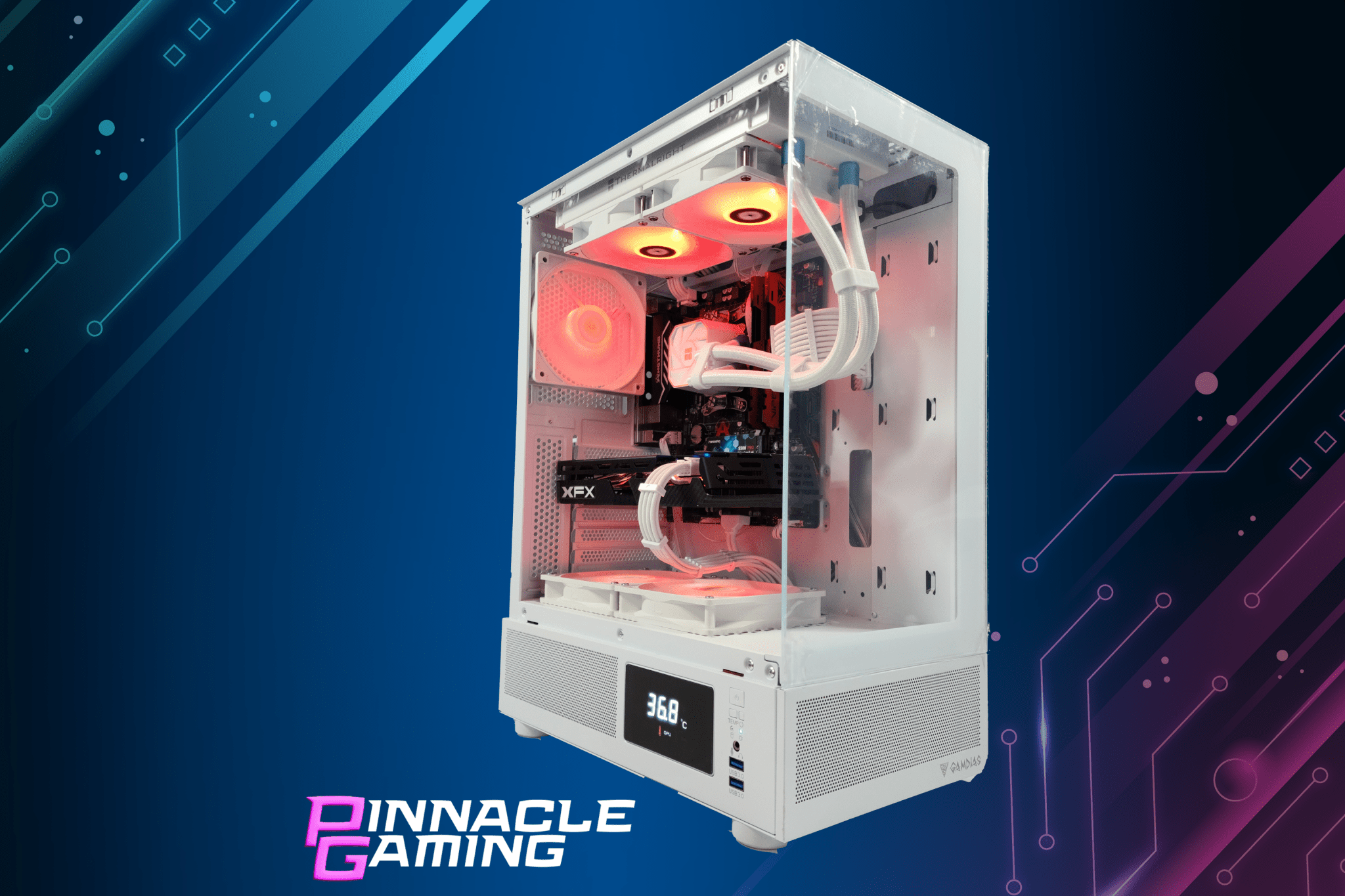 Custom Gaming PC with RTX 5070 & Ryzen 5 | 2TB SSD 32GB DDR5 | WiFi 6 | Atlas White Case | Perfect for 4K Gaming & Streaming
