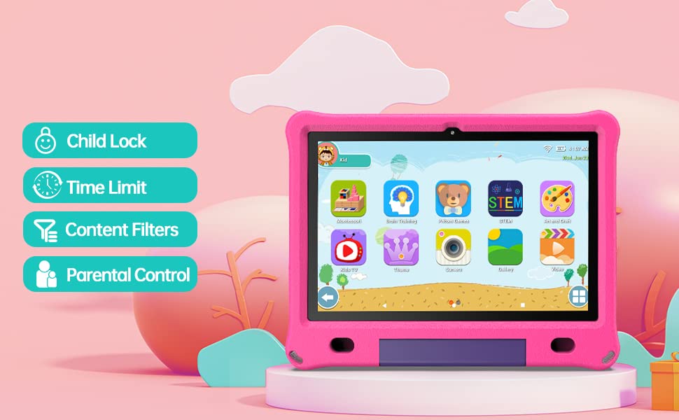 Best 10.1 Inch Kids Tablet with Android 12 | Octa-Core Processor, 3GB RAM & 64GB Storage | Educational & Entertainment Device for Children | Perfect for Learning, Games & Videos
