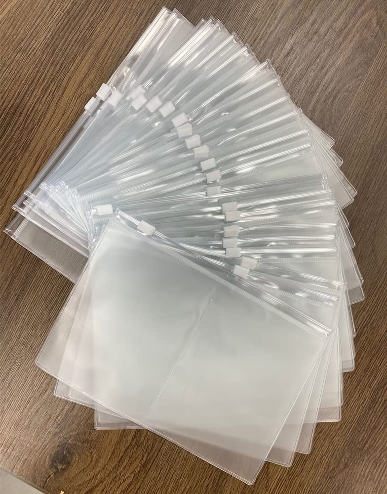 50 Clear PVC Jewelry Zipper Bags 3.5x4.5 inch - Double Pocket Frosted Anti-Tarnish Storage Bags for Necklaces, Rings & Jewelry - Resealable Oxidation Prevention Bags for Jewelry Organizing & Gift Packaging