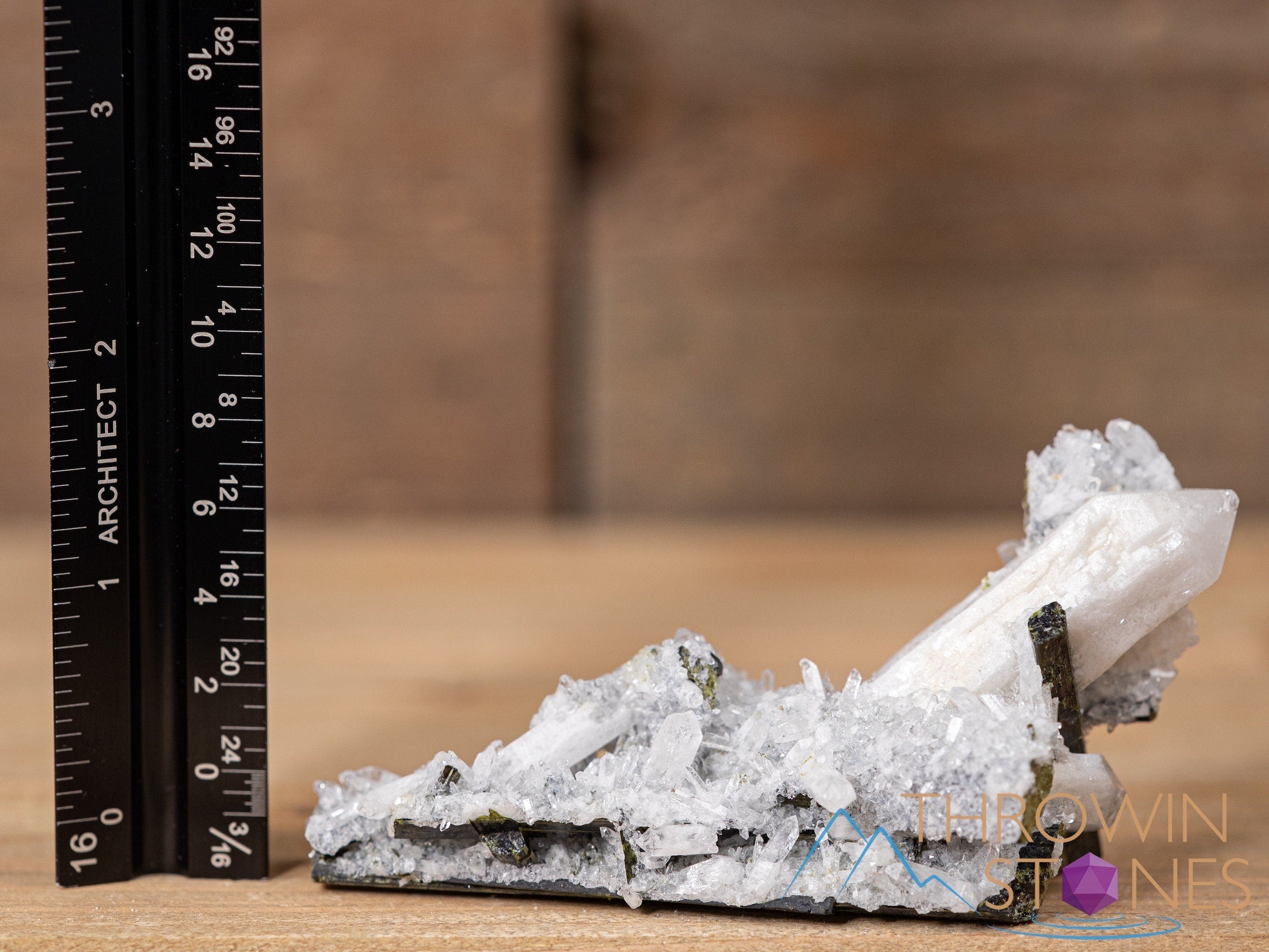 Natural Quartz with Epidote Raw Crystal Cluster - Healing Stone for Home Decor, Housewarming Gift, Meditation & Energy Work | Raw Crystals & Minerals Collection 40735