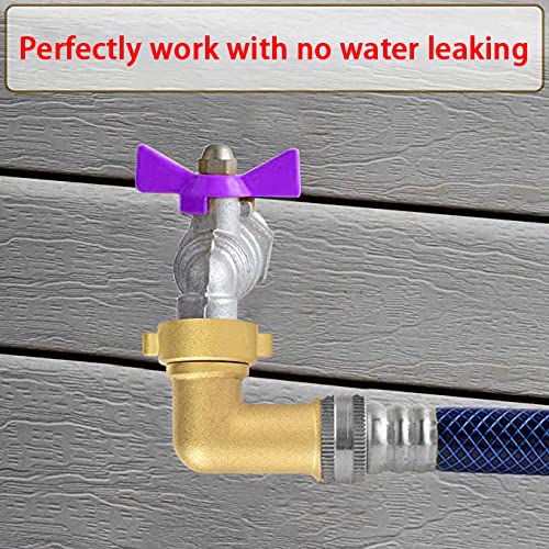 2PCS 90 Degree Brass RV Water Hose Connectors - Heavy Duty Garden Hose Fittings with 2 Washers for RV, Boat & Outdoor Watering Systems