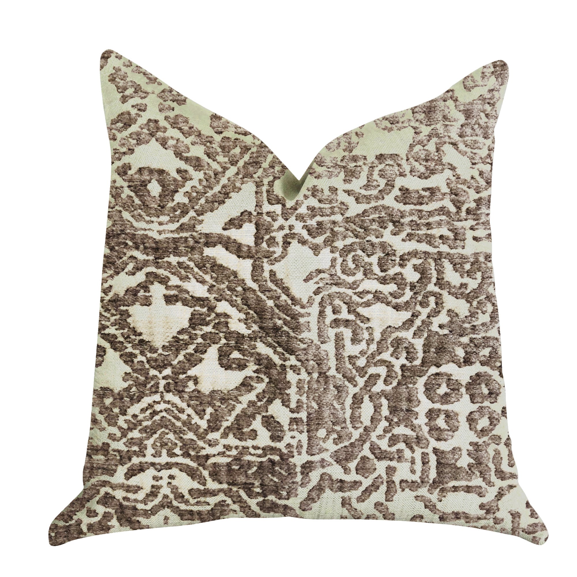 Plutus Brands Dusky Cosmo Textured Double-Sided King Size Luxury Throw Pillow - 20x36 Inches, Brown/Beige - Perfect for Sofa, Bed & Home Decor