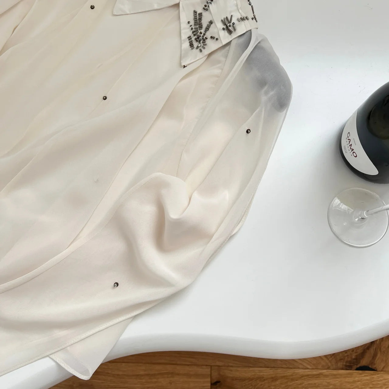 Elegant Beige Diamond Print Blouse for Women - Vintage French Style Long Sleeve Loose Fit Casual Top | Perfect for Autumn Office Wear, Date Nights & Fall Fashion Outfits