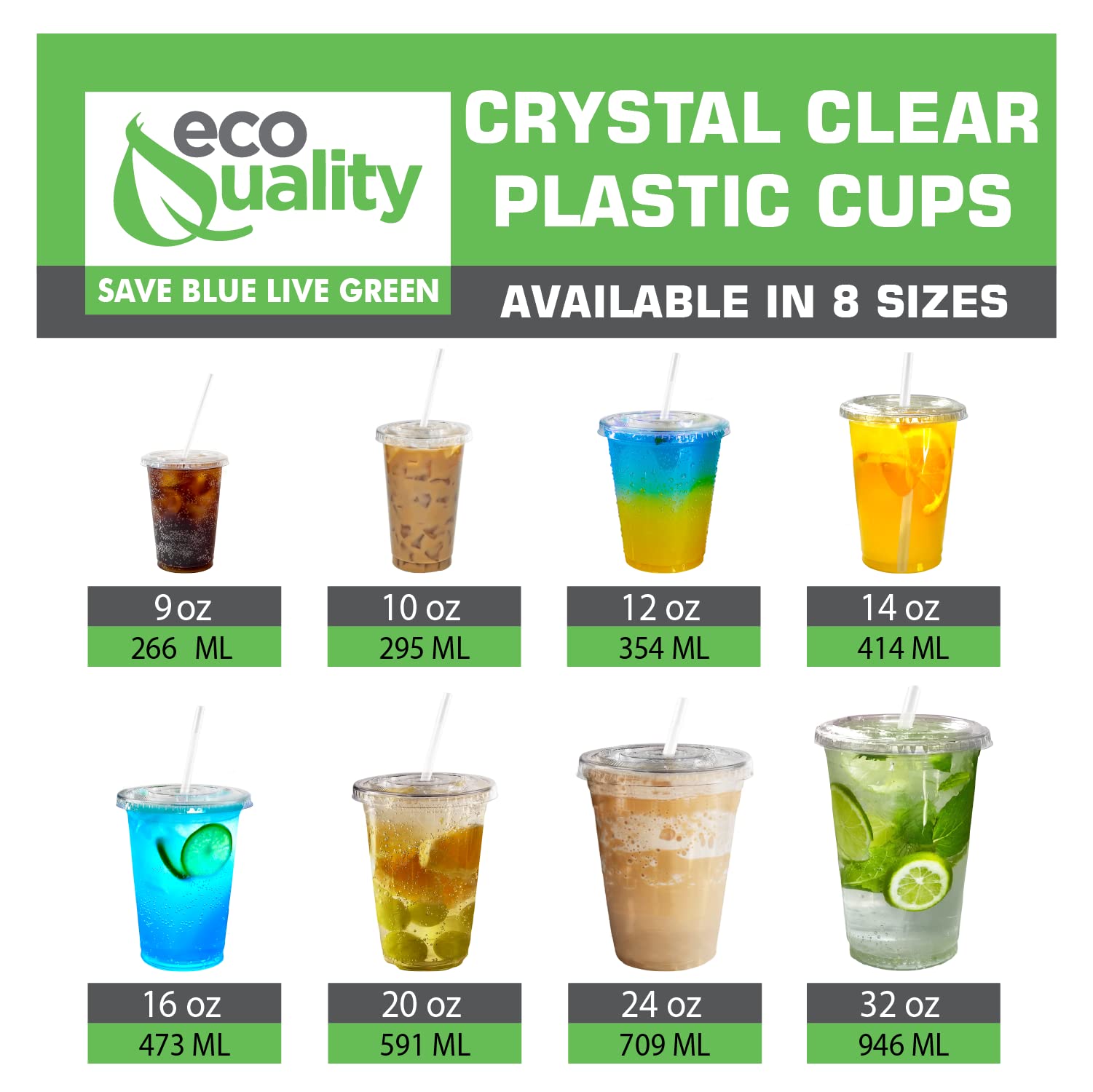 32 oz Clear Plastic Disposable Cups with Lids & Straws - 500 Count Bulk PET Cups for Cold Drinks, Smoothies, Iced Coffee, Boba Tea, Protein Shakes - Perfect for Parties, Cafes, Restaurants and Home Use
