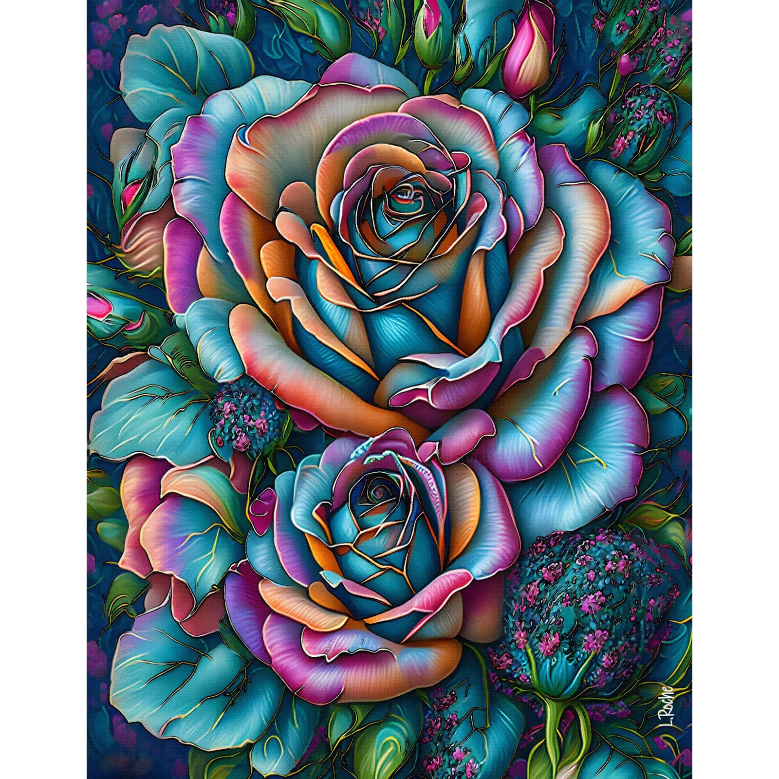 1000 Piece Fantasy Rose Jigsaw Puzzle for Adults - Beautiful Floral Artwork, Home Decor & Family Game Night Entertainment - February Rose Collection - Perfect for Relaxation & Stress Relief