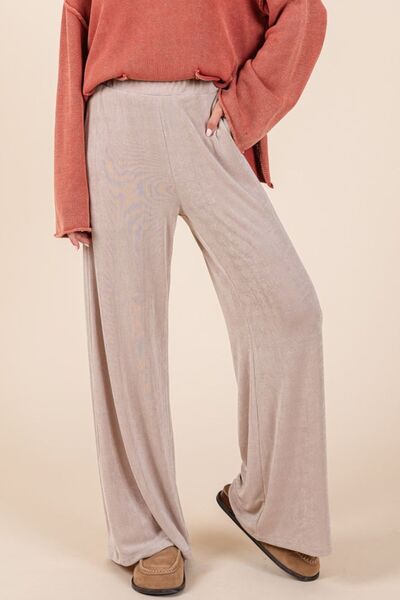 Mittoshop Women's Stretchy Elastic Waist Pants with Side Pockets - Comfortable Lounge Pants for Yoga, Travel & Casual Wear
