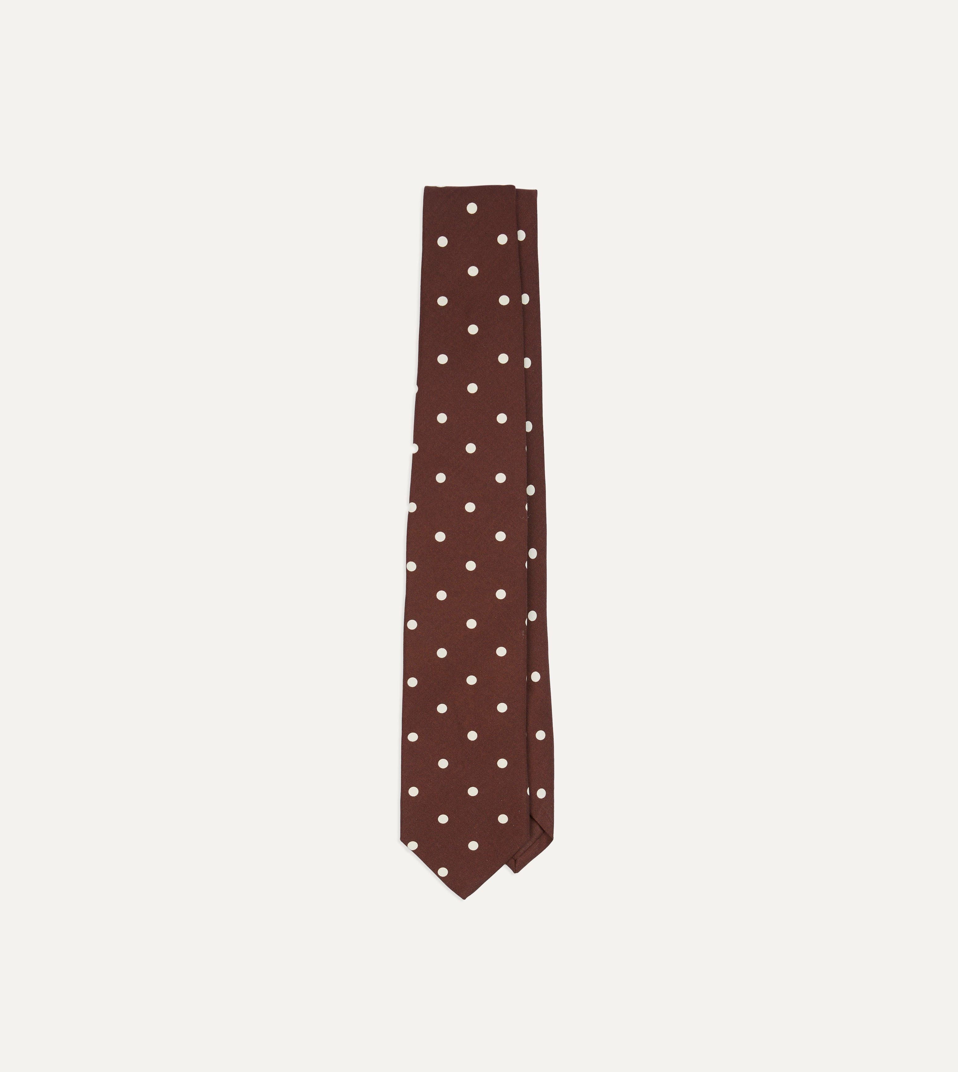 Elegant Brown Polka Dot Silk Self-Tipped Necktie for Men - Perfect for Weddings, Business Meetings & Formal Events