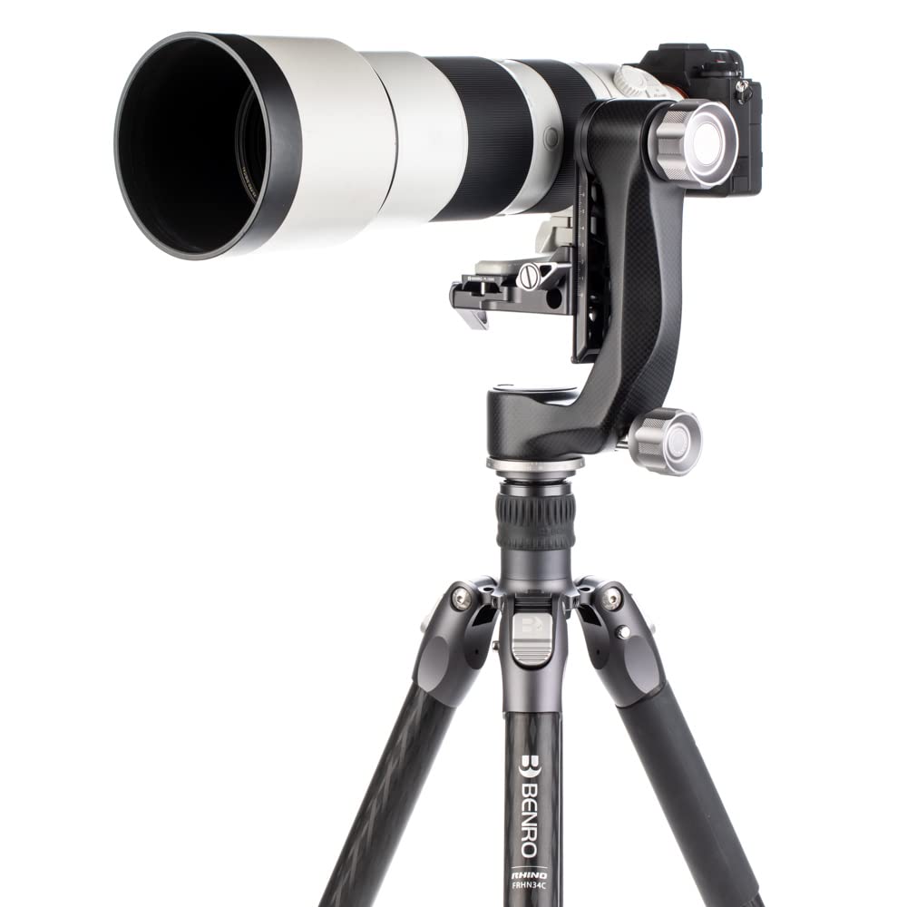Benro GH5CMINI Mini Travel Tripod Gimbal Head for Mirrorless Cameras - Lightweight Carbon Fiber with PL100N Plate | Perfect for Vlogging, Travel Photography & Outdoor Shooting