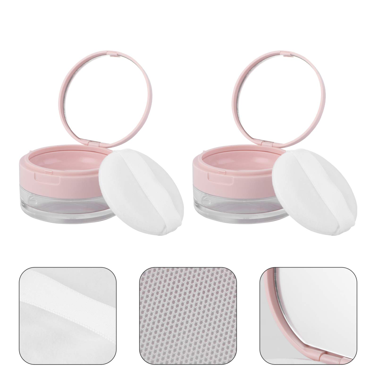 FRCOLOR 3-Piece Portable Makeup Organizer Set - Double Layer Elastic Mesh Powder Puff Case for Loose Powder Storage (2pcs x 3) | Perfect for Travel, Home & Professional Makeup Artists