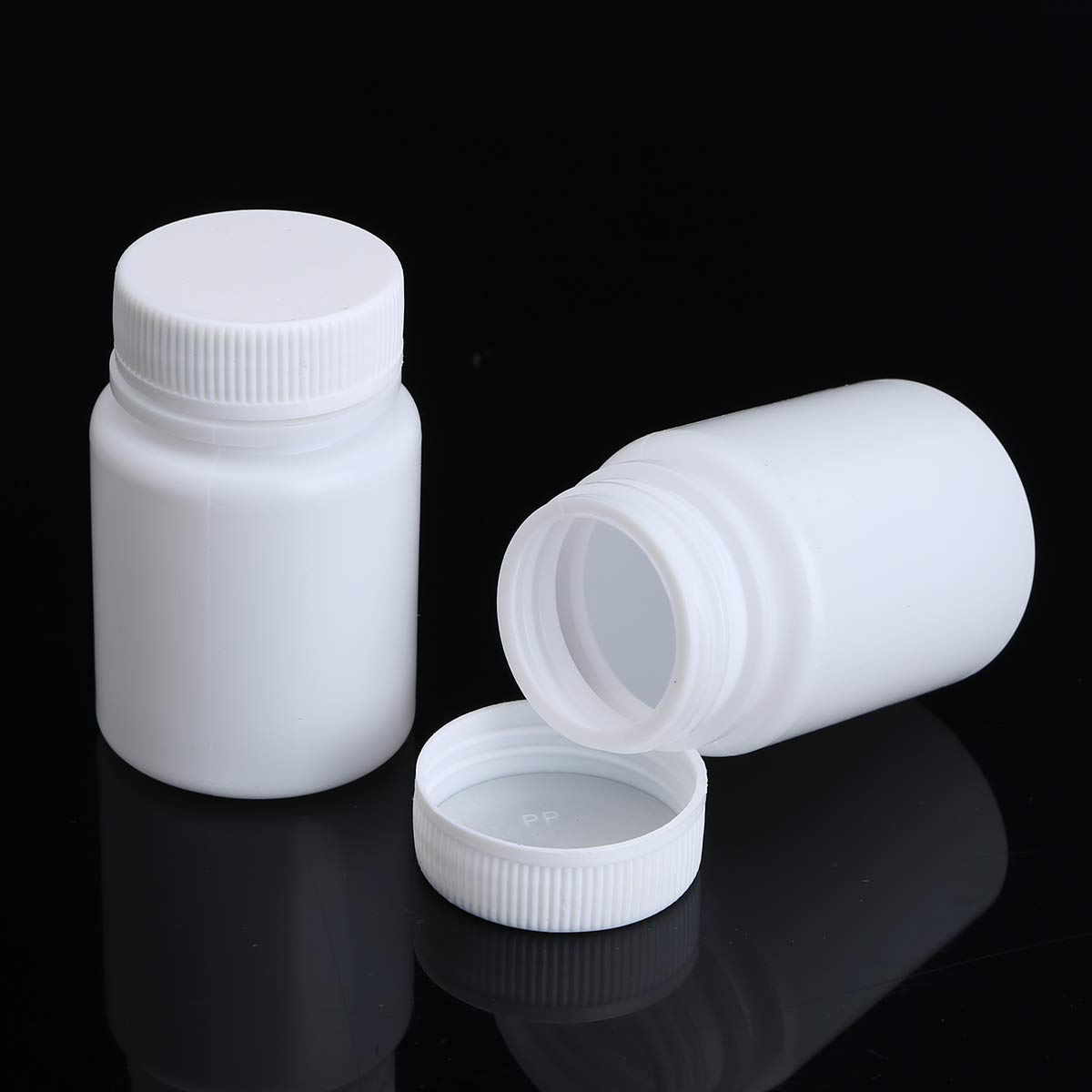 10pcs White 20ml Plastic Pill Storage Containers - Portable Empty Medicine Bottles for Solid Powder & Chemicals | Travel, First Aid, Lab & DIY Organizing