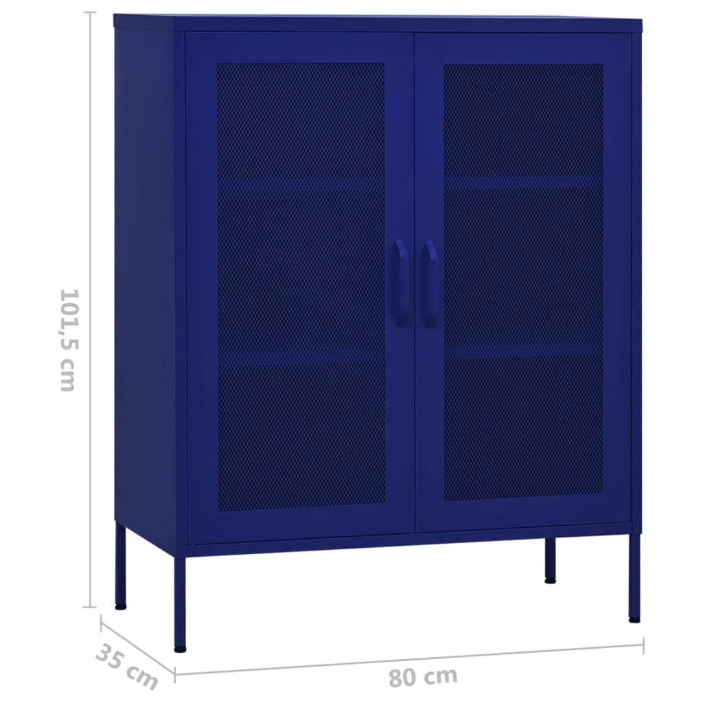 Navy Blue Steel Storage Cabinet - 31.5