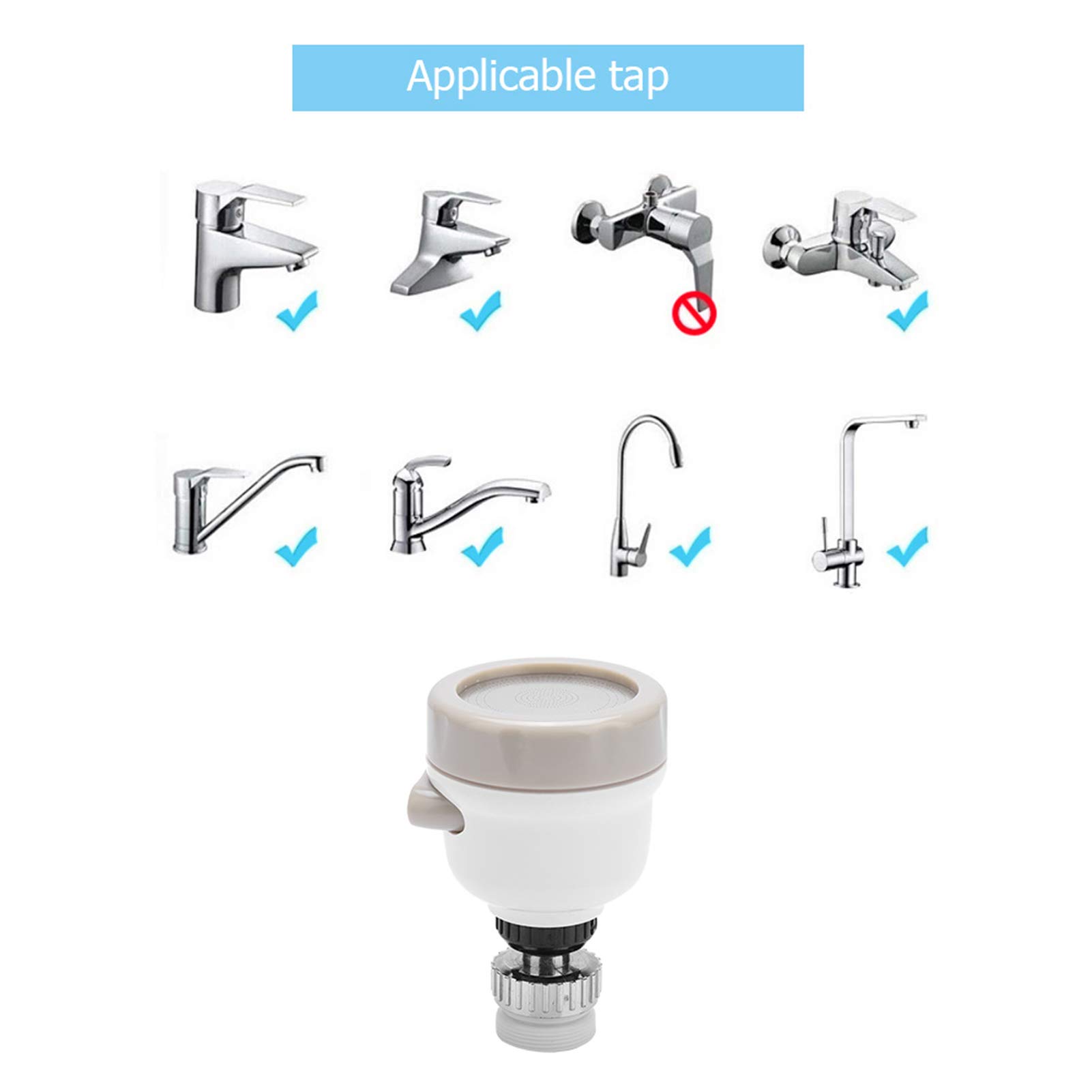360° Rotatable Kitchen Faucet Spray Head with 3 Modes - Swivel Tap Aerator Nozzle for Splash-Free Washing | Perfect for Sink Cleaning, Dish Washing & Food Prep