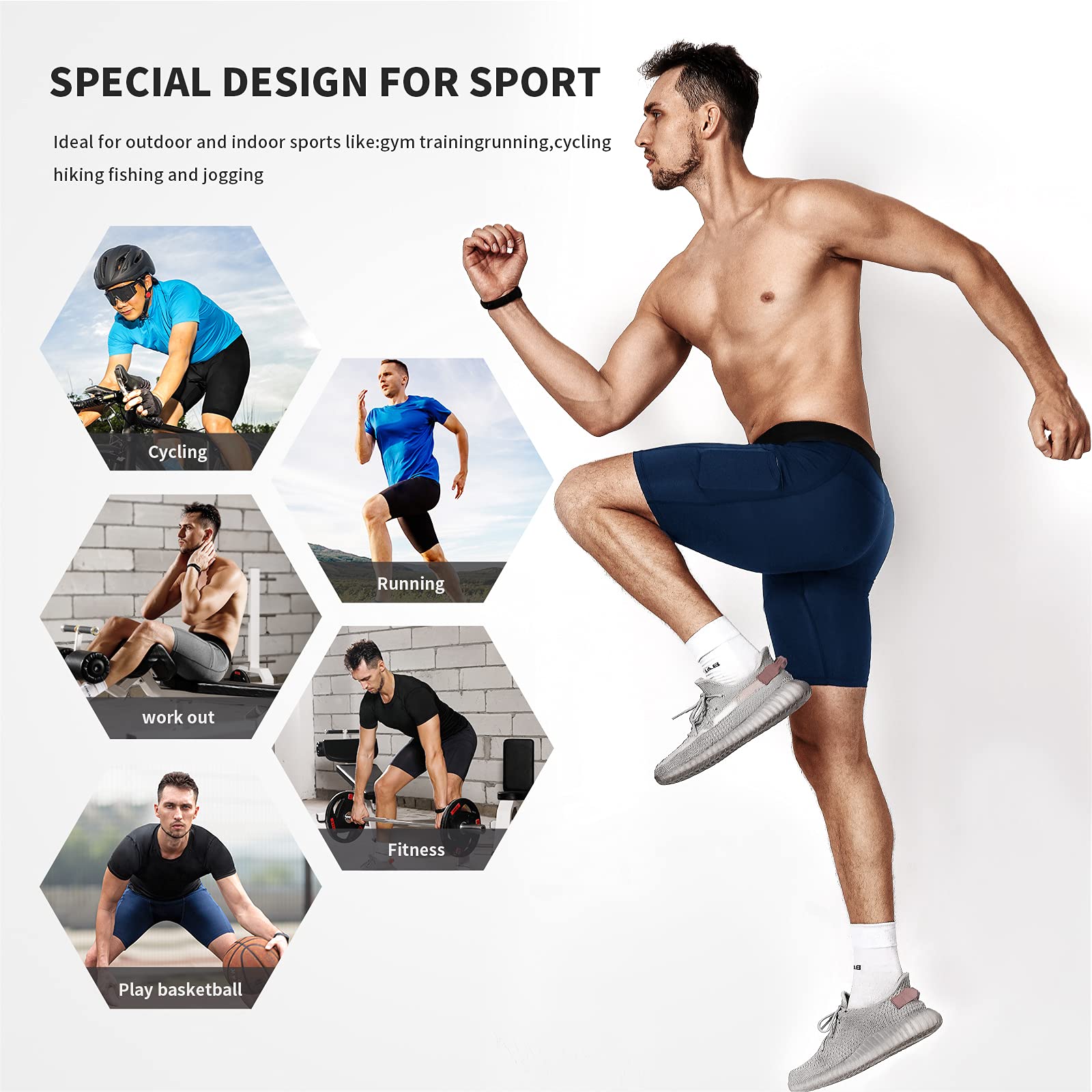 Niksa Men's Compression Shorts 2/3 Pack - Athletic Workout Shorts for Running, Gym & Fitness Training | Moisture-Wicking & Breathable Underwear for Active Lifestyle