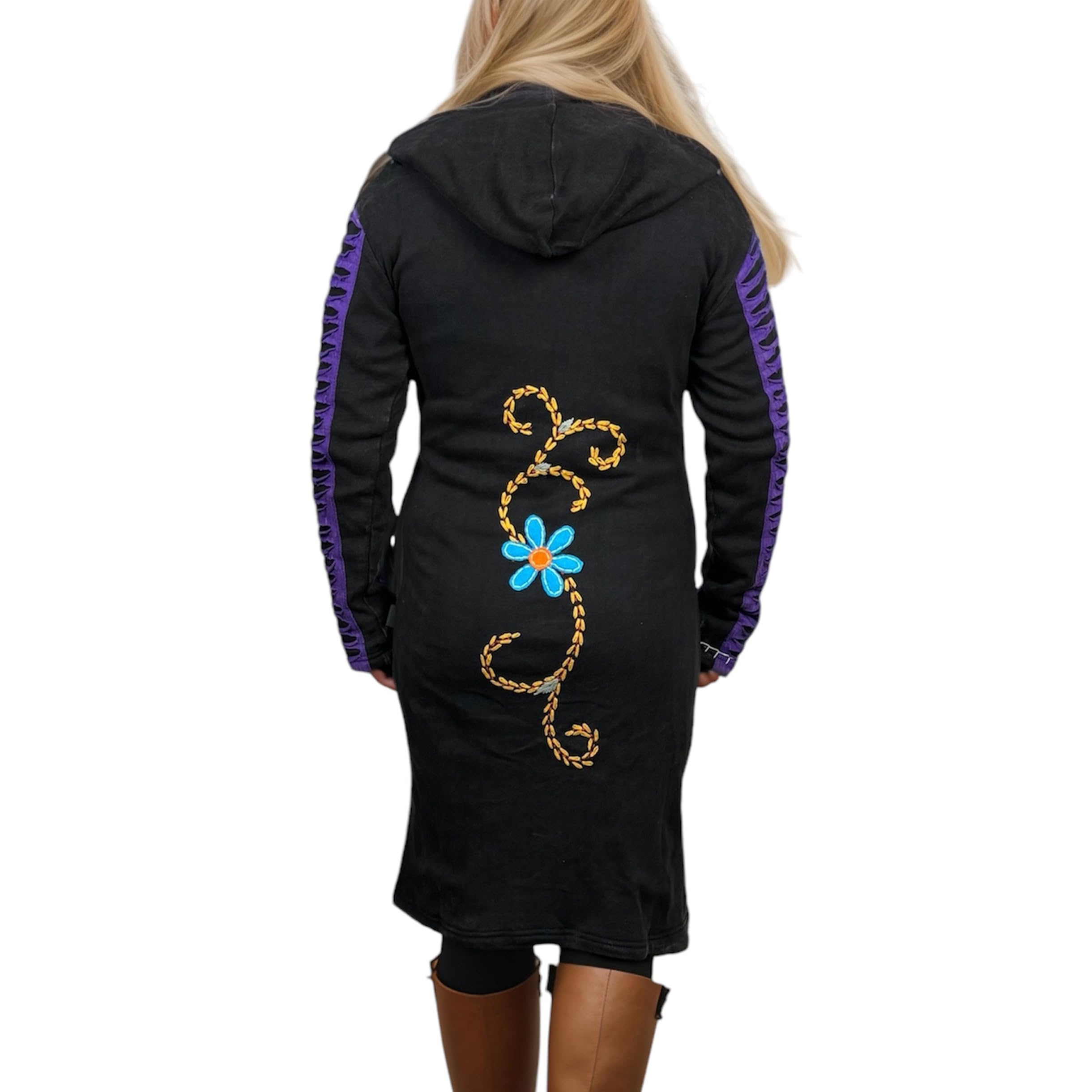 Agan Traders 2025 Long Ribbed Knit Distressed Cotton Bohemian Fleece Lined Jacket for Women - Cozy Winter & Spring Outerwear for Casual Wear, Travel & Street Fashion