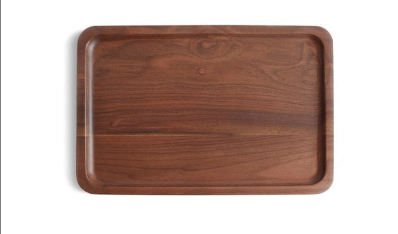 Premium Black Walnut & Beech Solid Wood Fruit Plate Tray with Natural Wax Oil Finish - Perfect for Serving Fruits, Cheese, and Appetizers at Parties and Gatherings