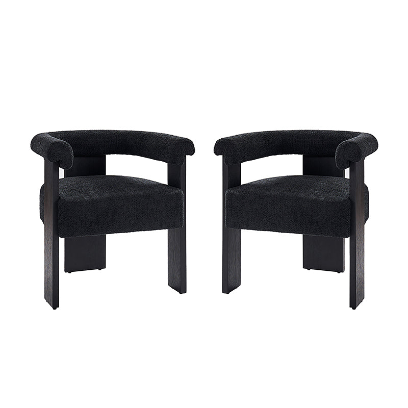 Fedor Boucle Dining Chair - Modern Upholstered Accent Chair for Kitchen, Dining Room, or Office - Soft Velvet Fabric & Sturdy Metal Legs - Elegant Home Decor & Comfortable Seating Solution